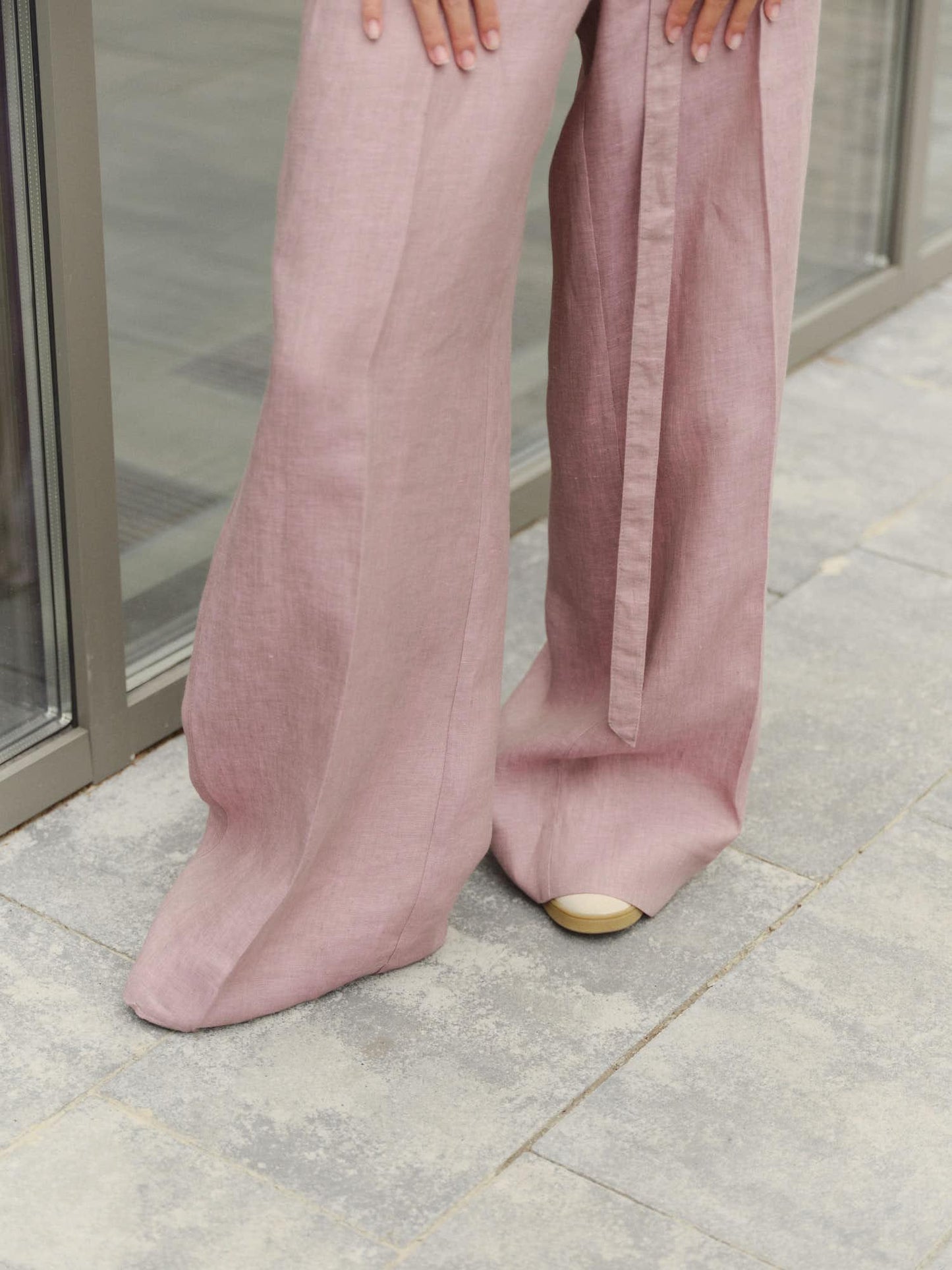 Two-piece linen blend suit with vest