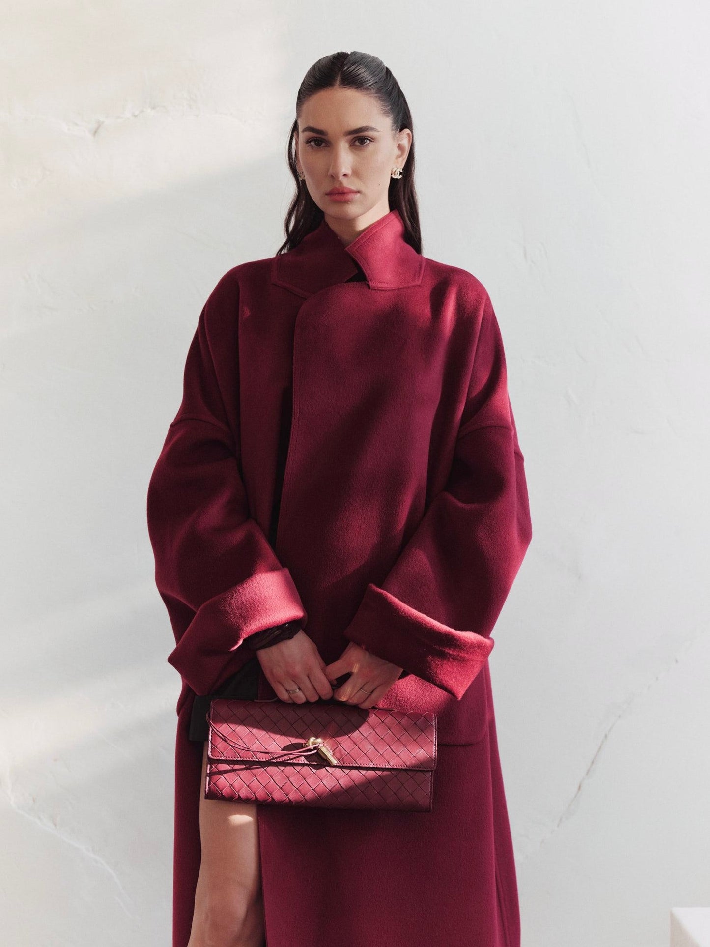 Tokio volume maxi cashmere coat with belt