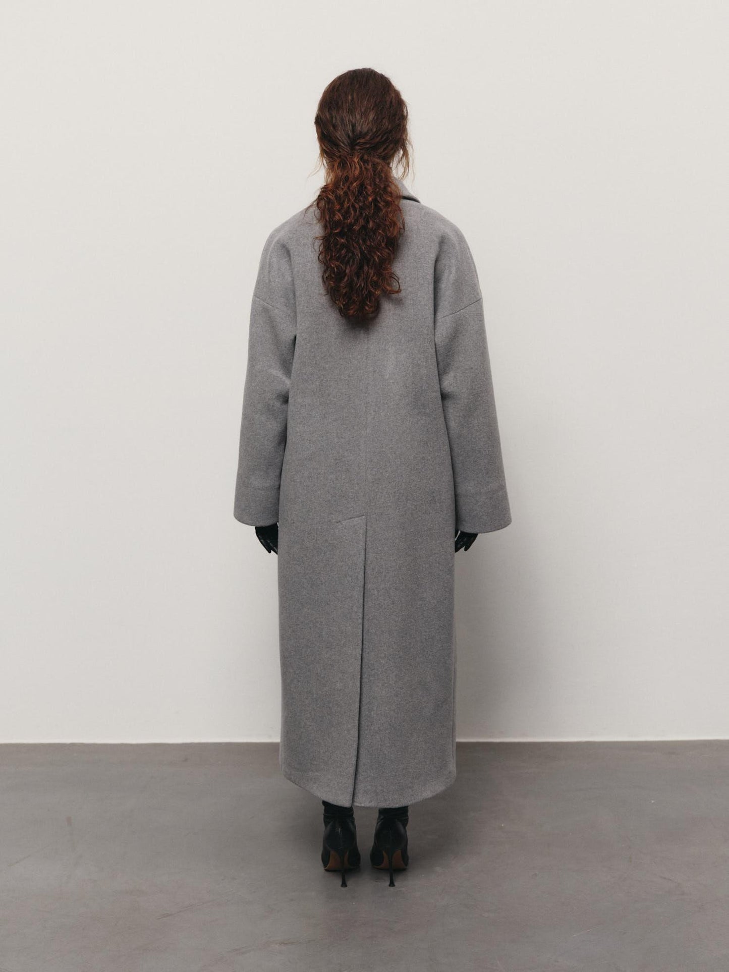 Siena loose fit wool cashmere blend coat with belt
