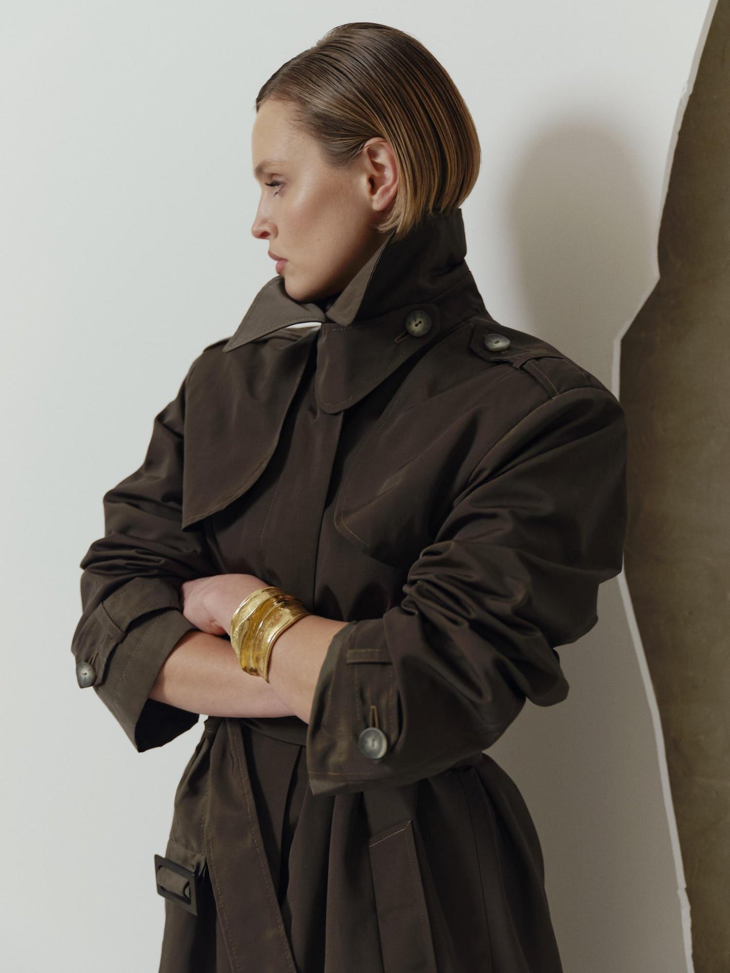 One size waterproof raincoat in khaki