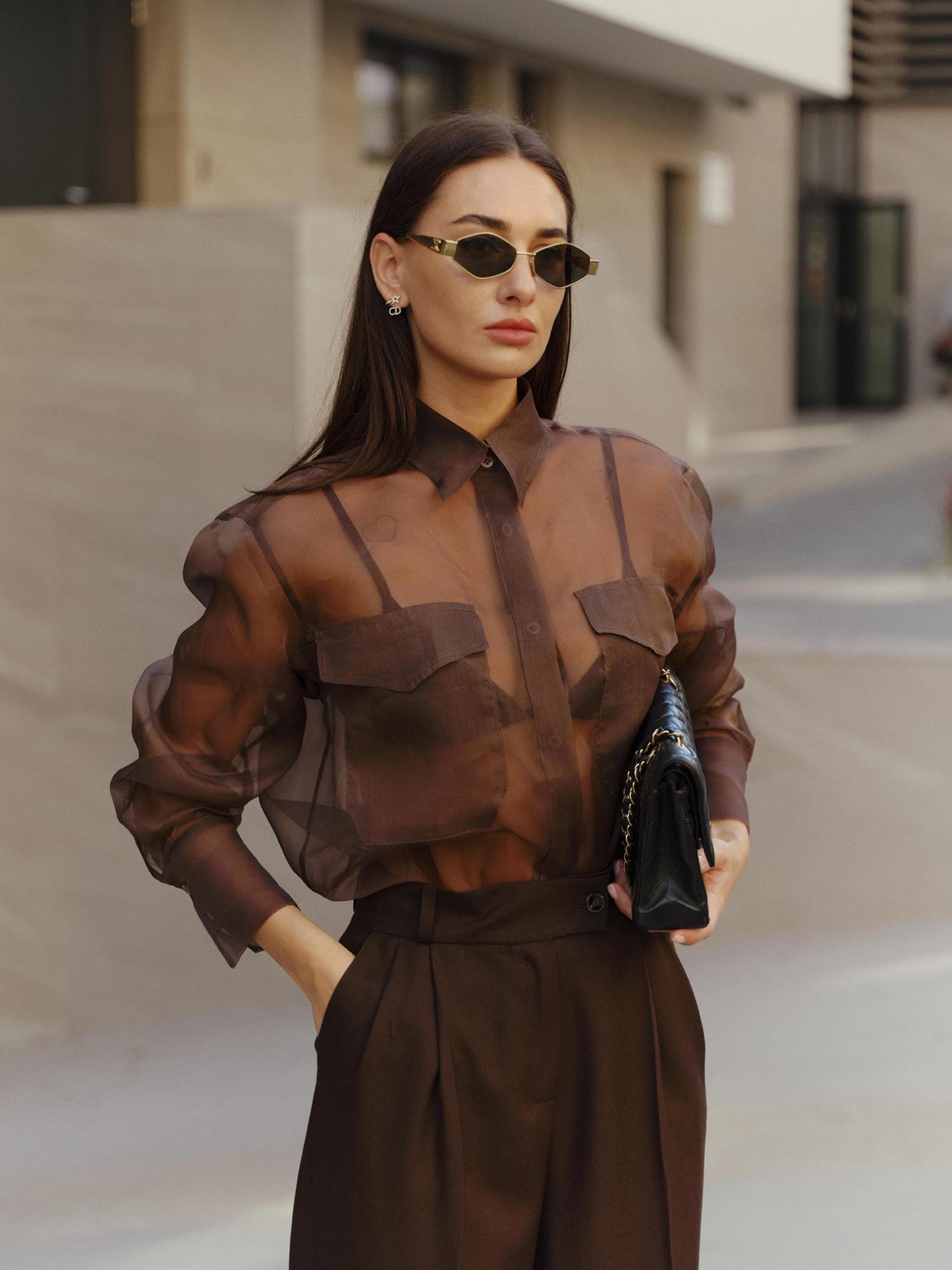 Silk organza shirt