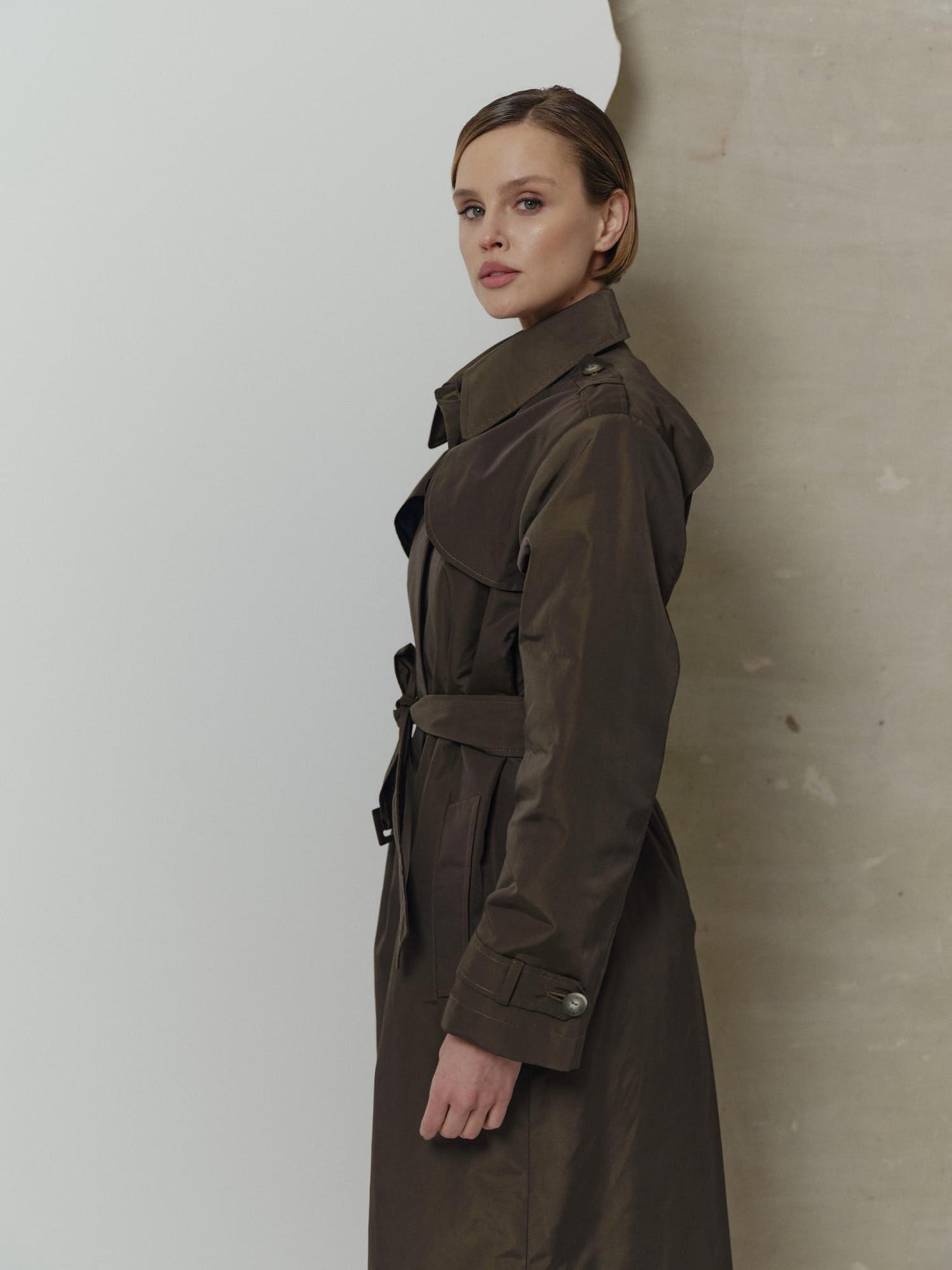One size waterproof raincoat in khaki