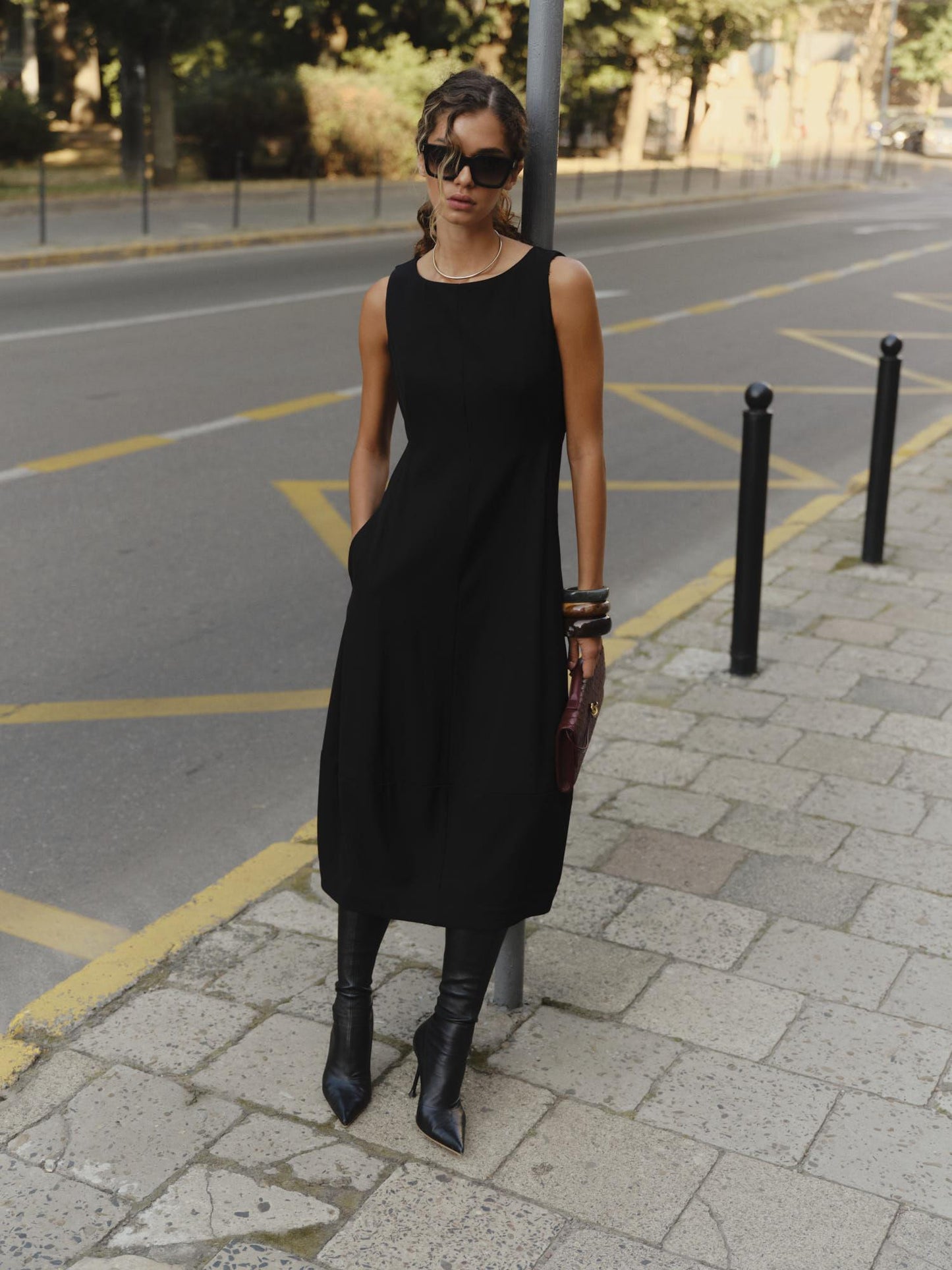 KATE fine wool midi dress