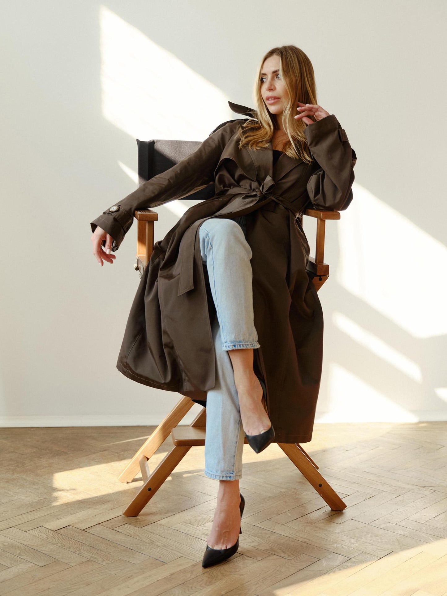 One size raincoat in khaki waterproof fabric
