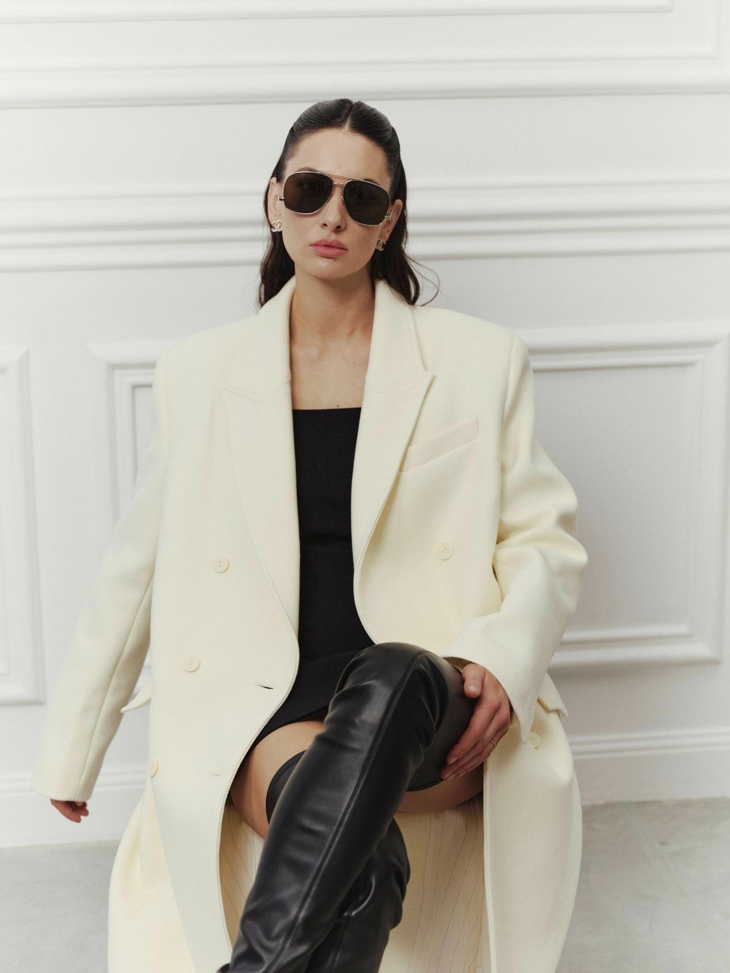 Blake virgin wool relaxed fit coat with belt