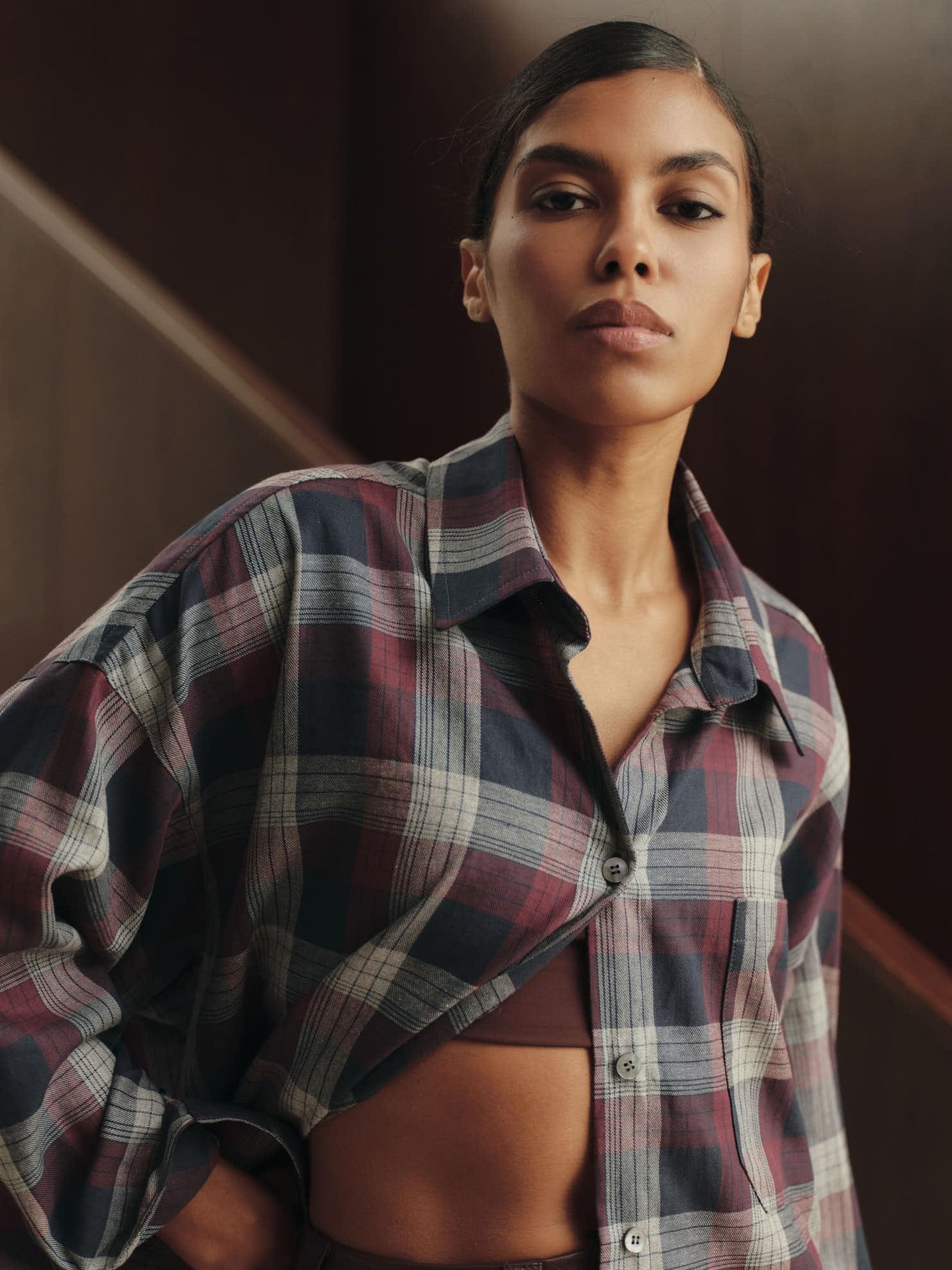 Relaxed fit cotton shirt with breast pocket