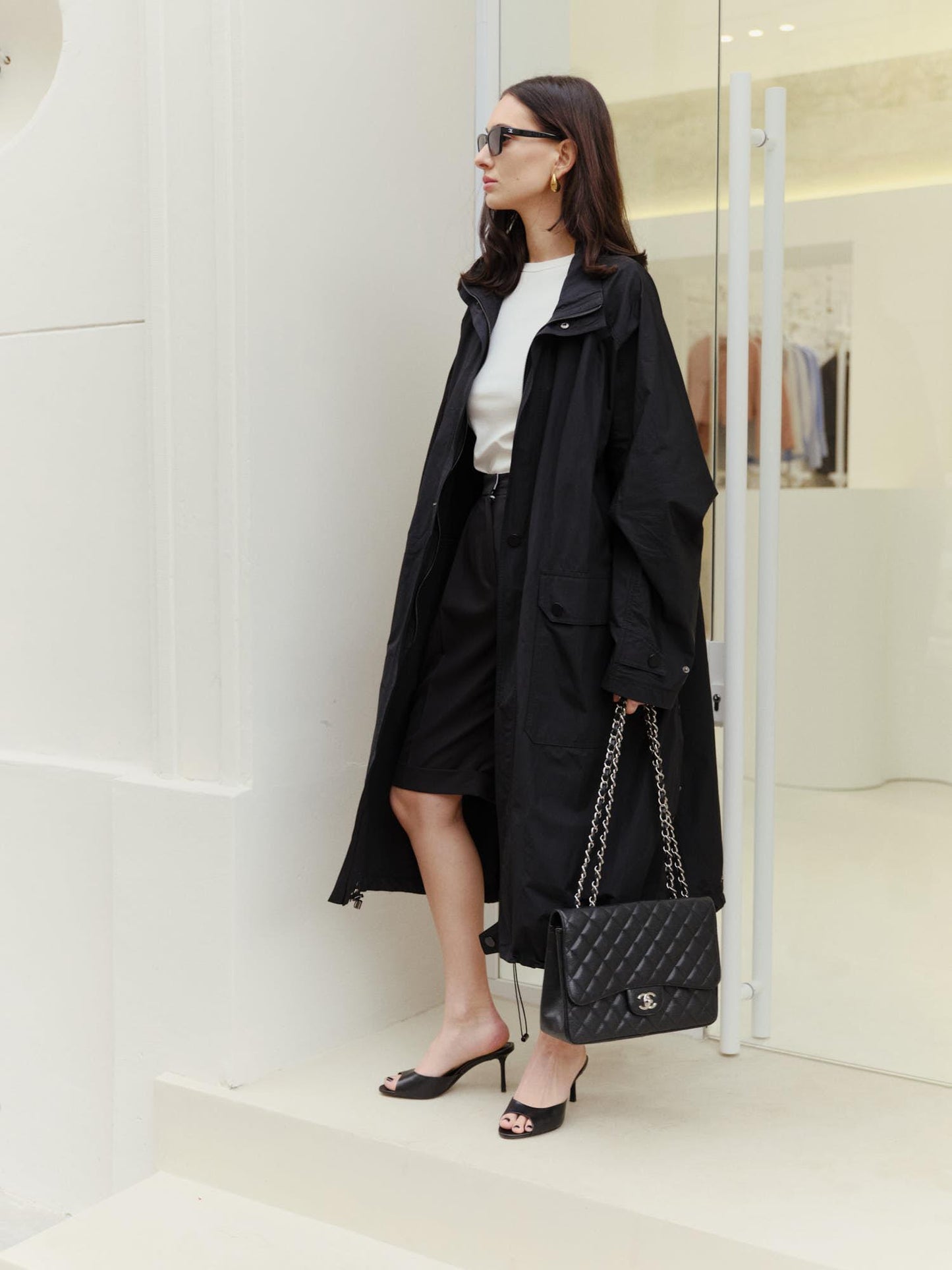 Summer unlined maxi volume parka jacket