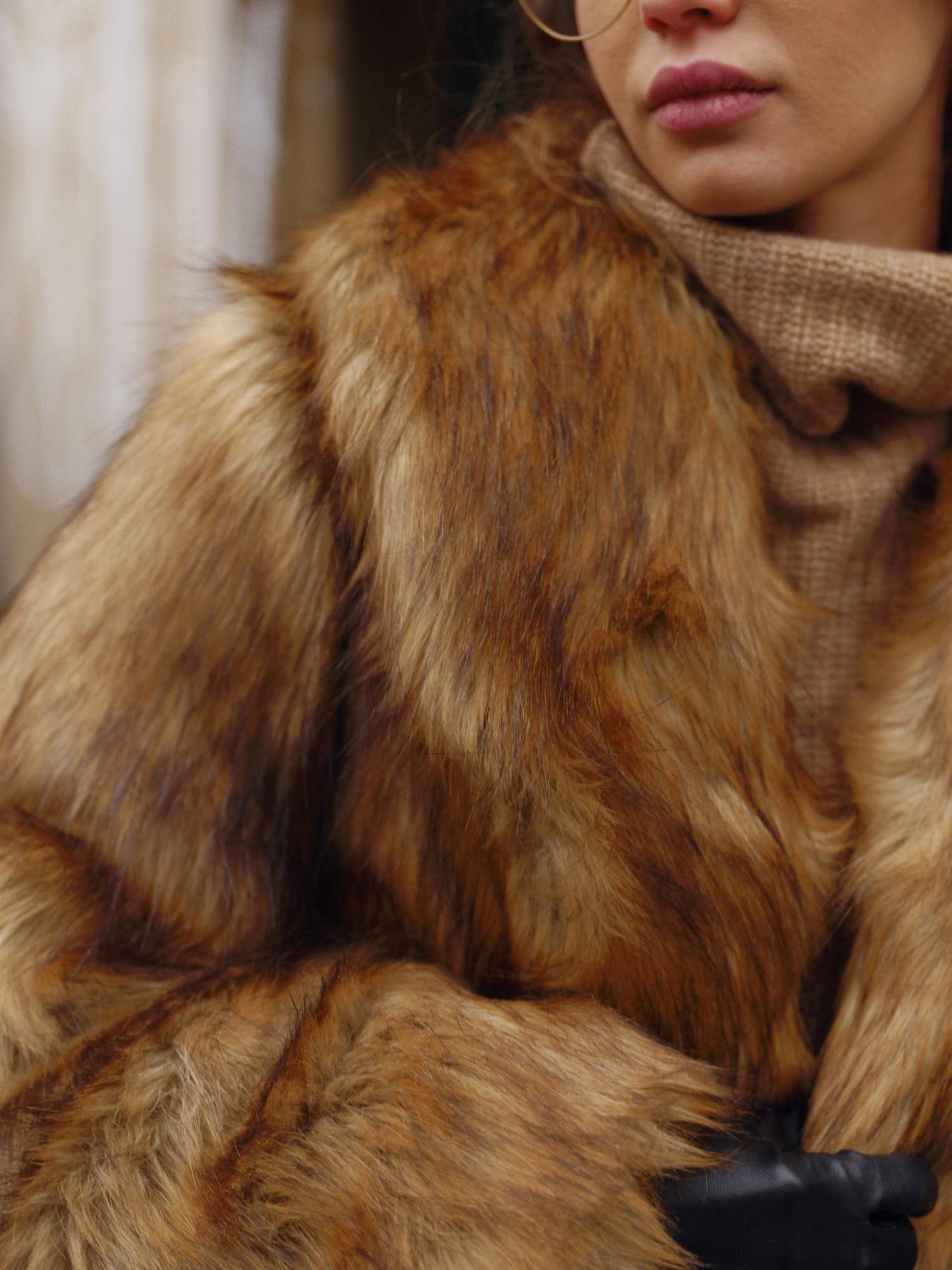 Faux fur short coat