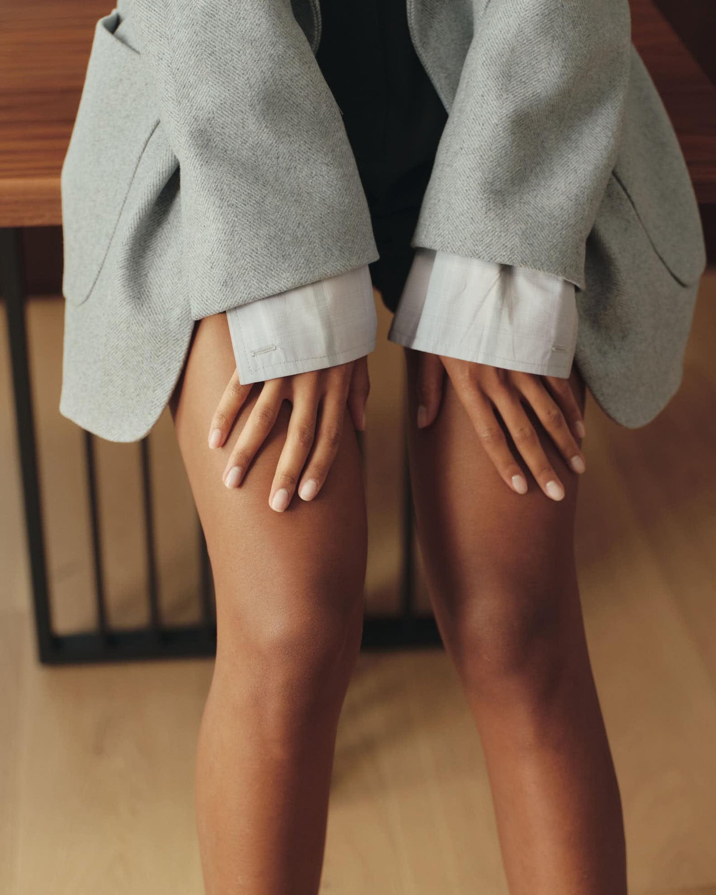 Austin relaxed fit wool jacket with accent cotton cuffs and patch pockets