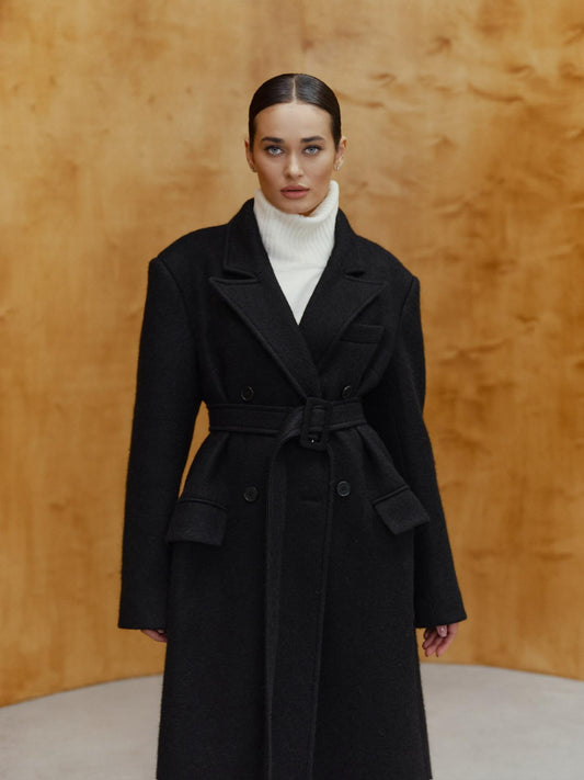 Blake oversized coat in structured wool