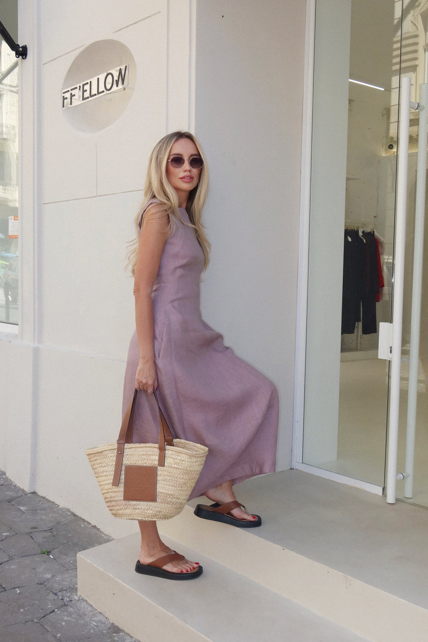 KATE boat-neck linen dress