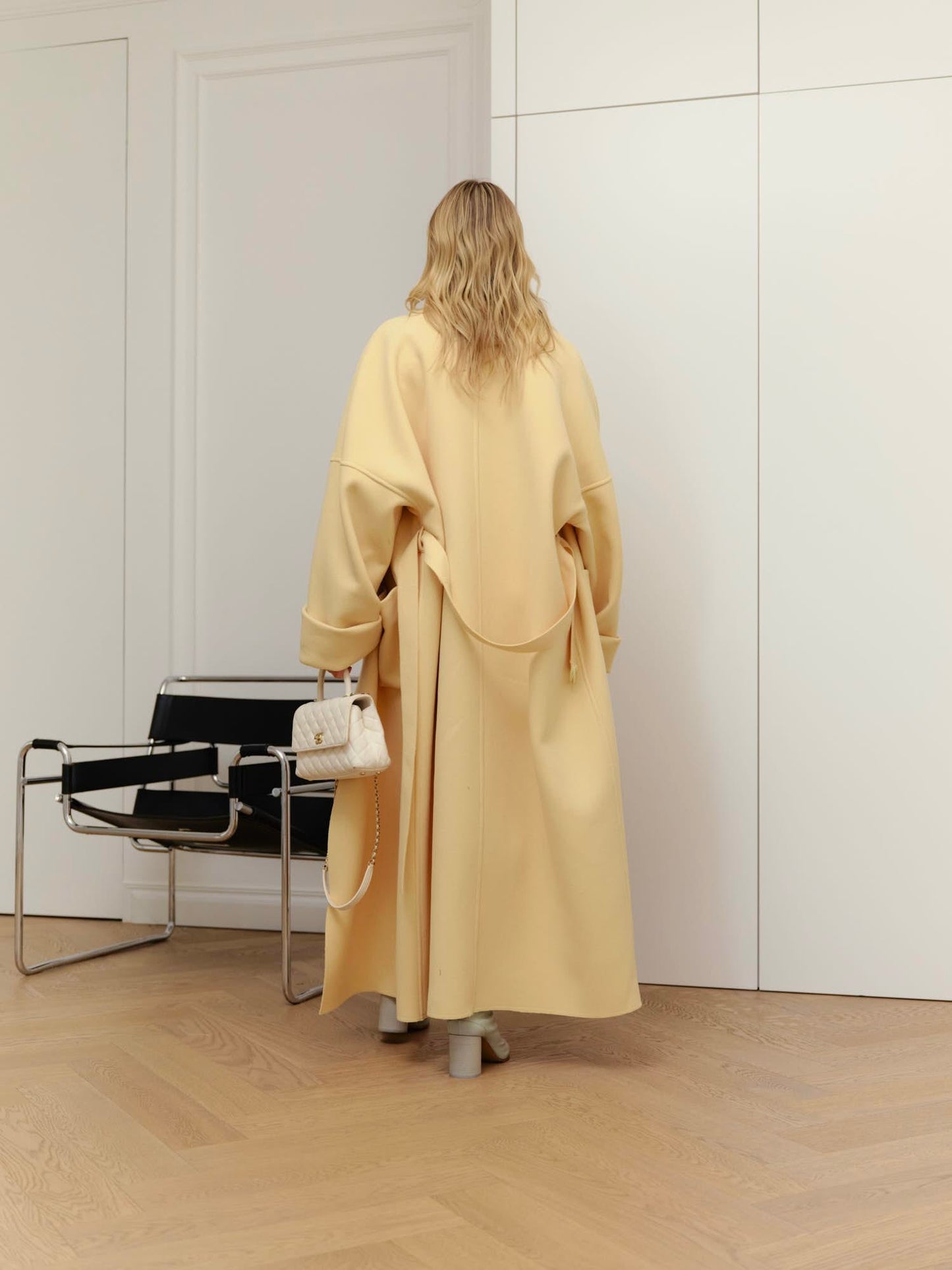 Tokyo unlined wool blend maxi coat with belt