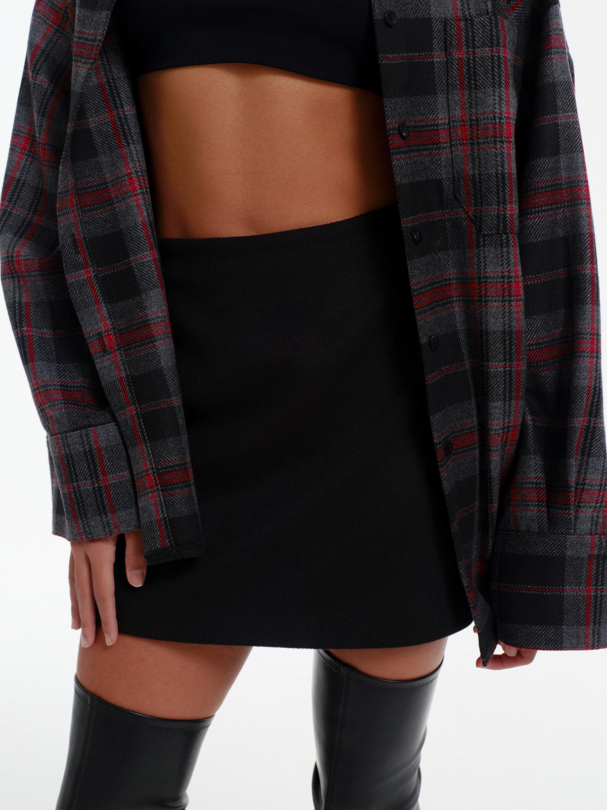 Relaxed fit woolen shirt with breast pocket