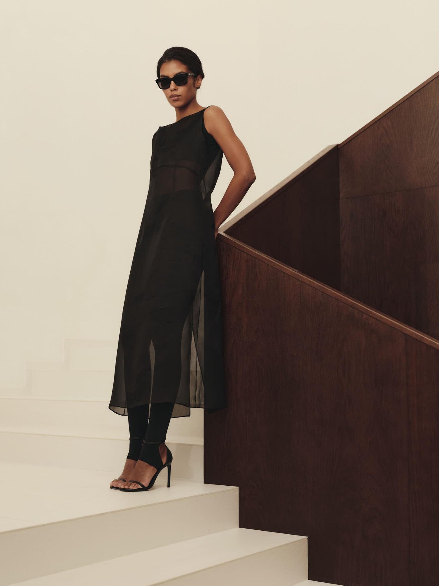 Maxi silk tunic dress