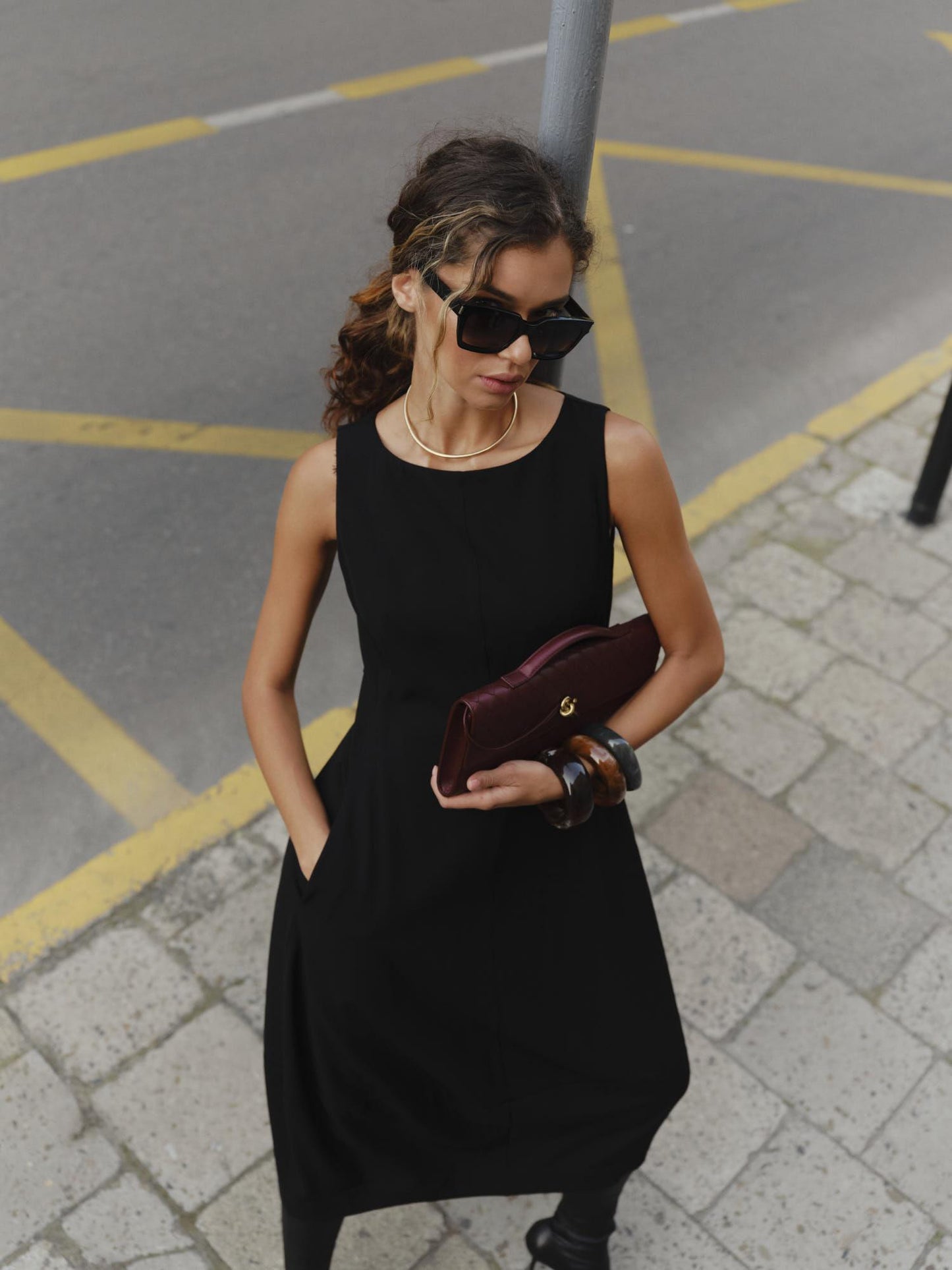 KATE fine wool midi dress