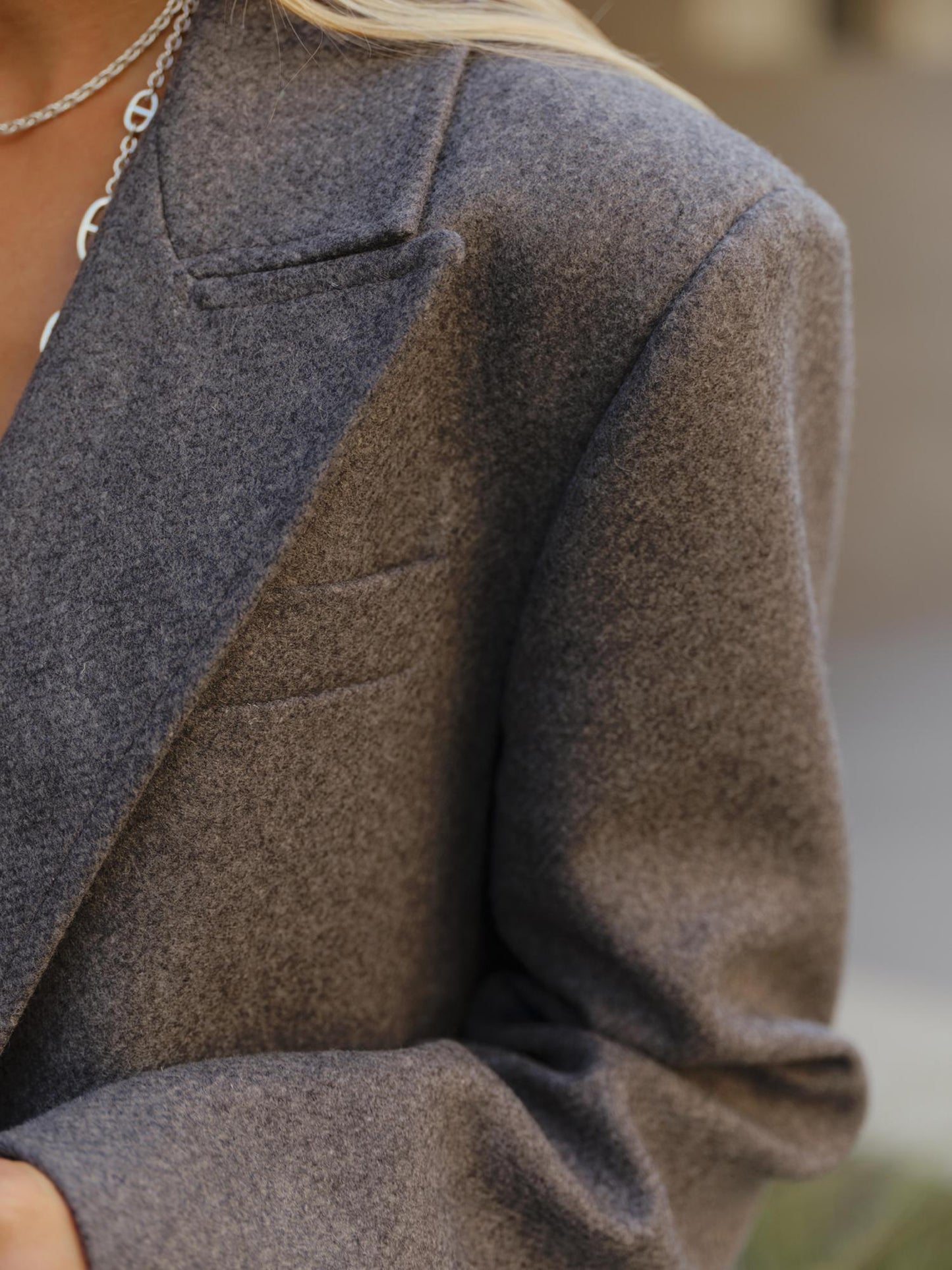 Rachel loose fit coat in structured wool cashmere blend