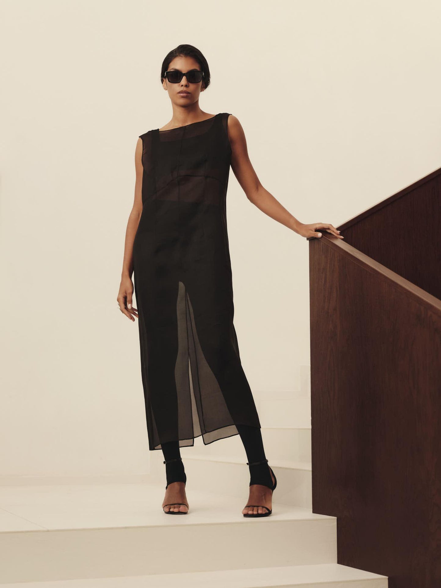 Maxi silk tunic dress