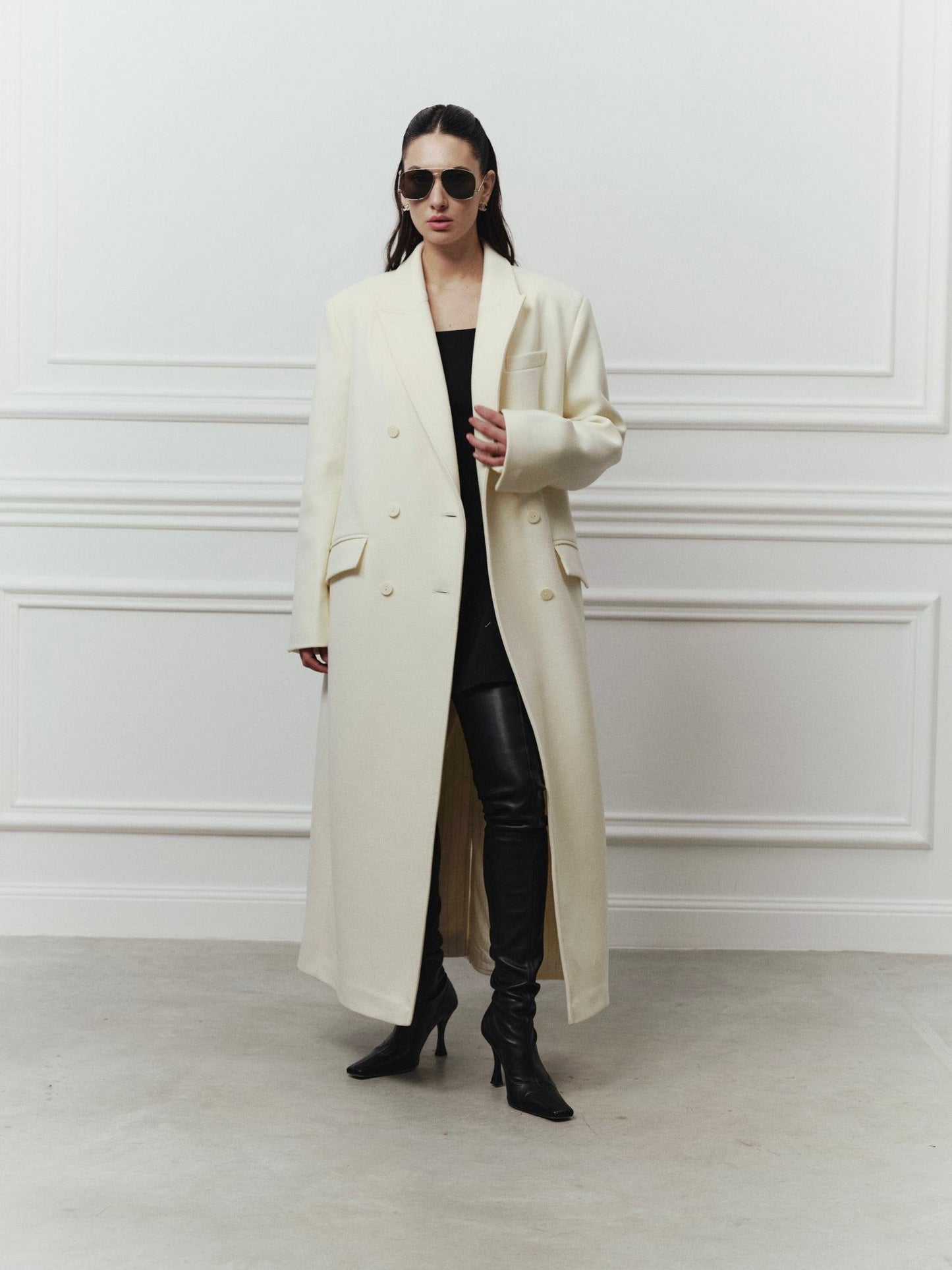 Blake virgin wool relaxed fit coat with belt