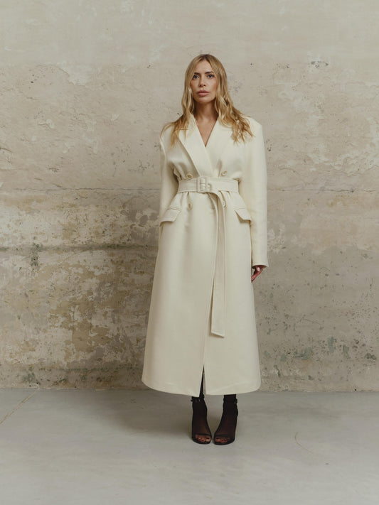 Blake cashmere coat with a belt
