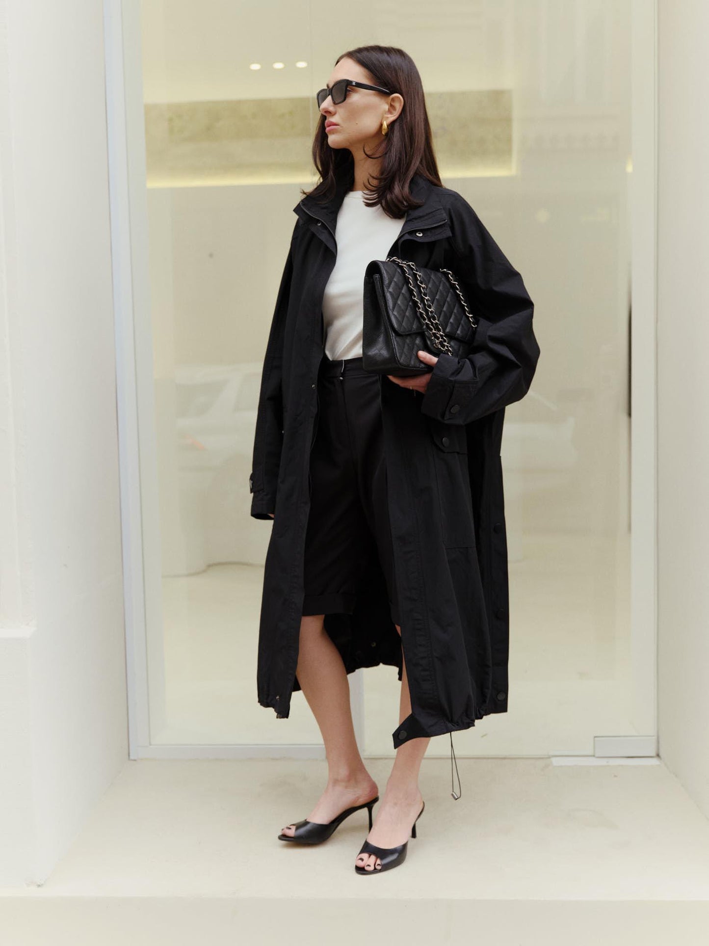 Summer unlined maxi volume parka jacket