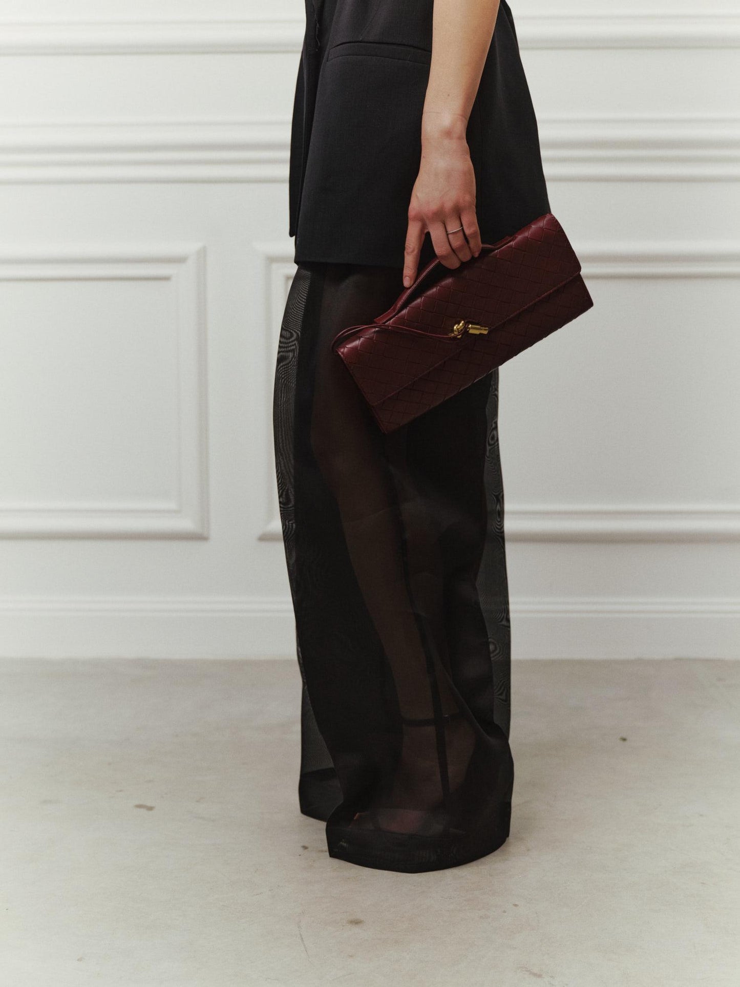 Festive silk organza palazzo pants with matching undershorts