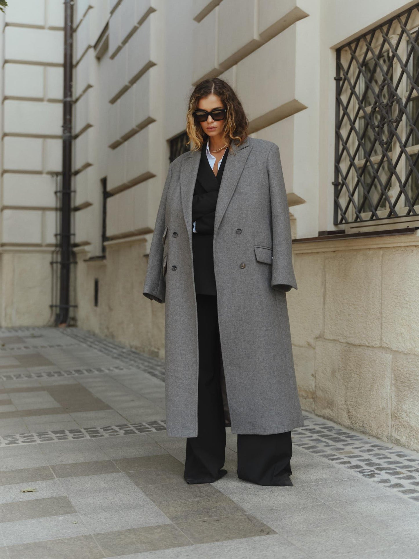 Blake relaxed fit coat with twin flap pockets