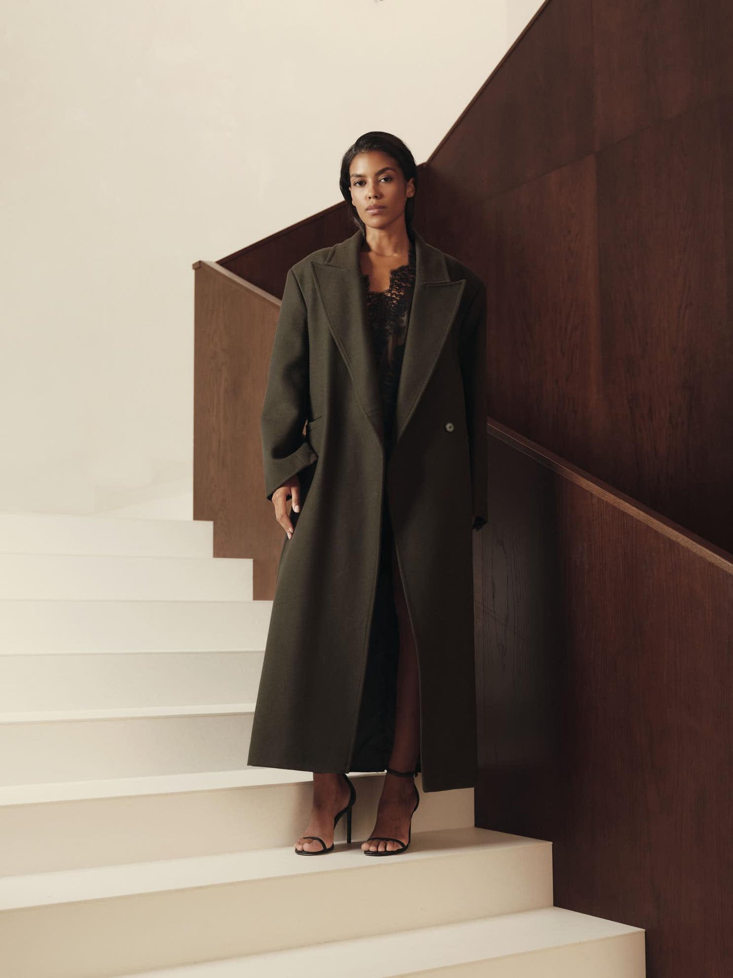 Oscar relaxed fit coat in wool cashmere blend