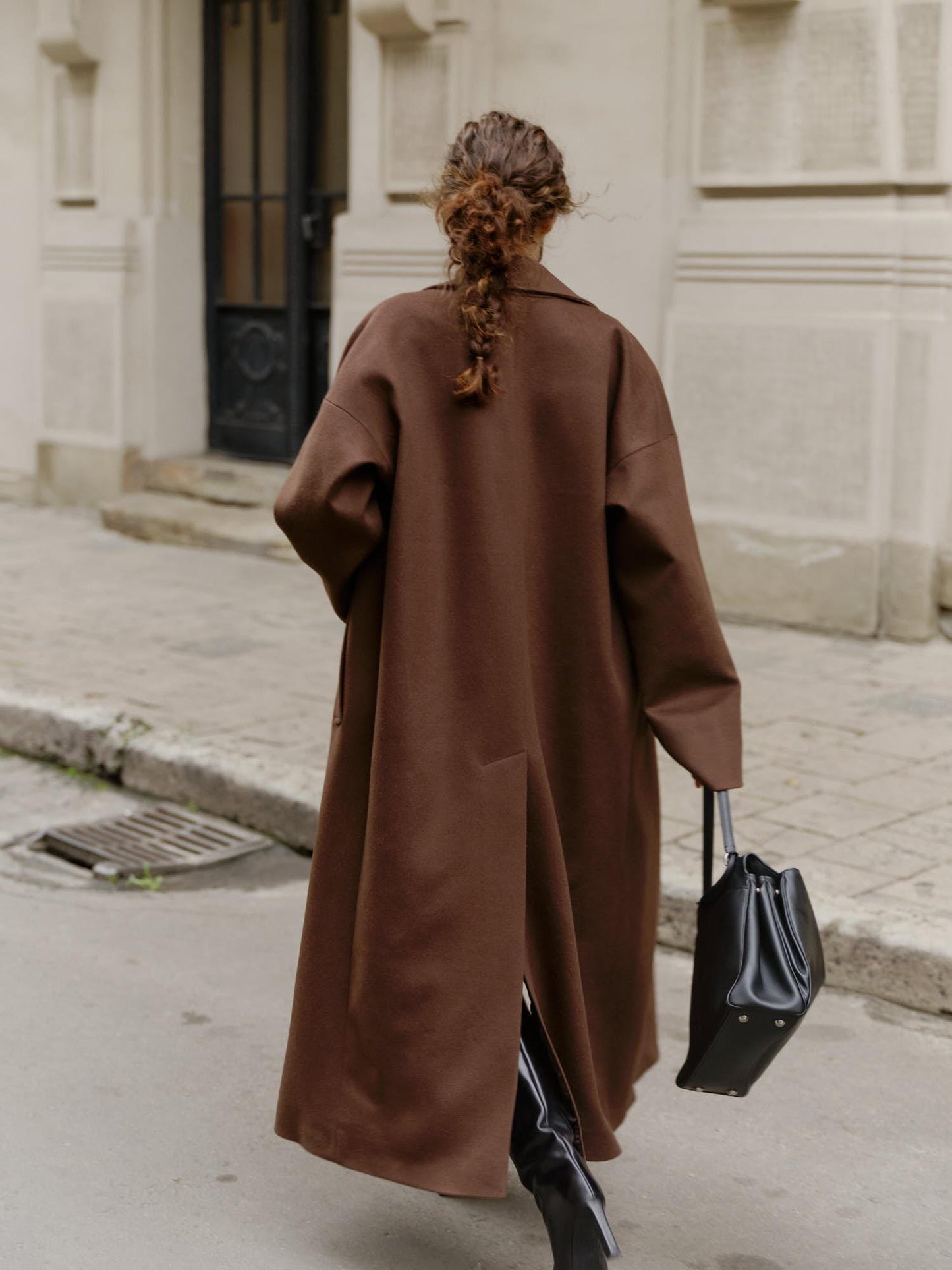 Sienna double breast buttoned coat with belt