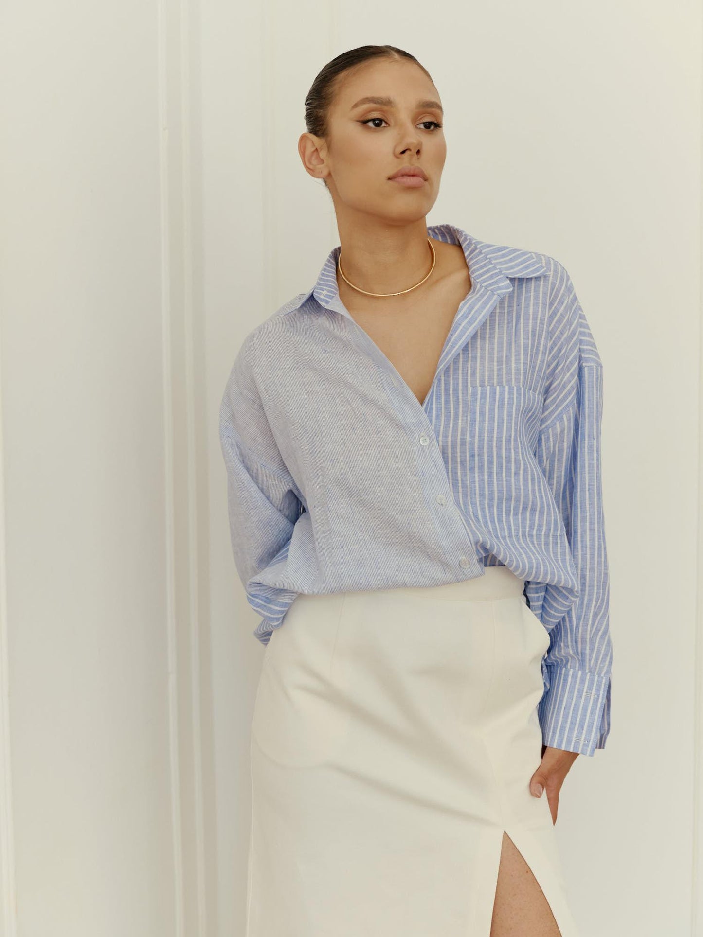 One size loose fit linen shirt