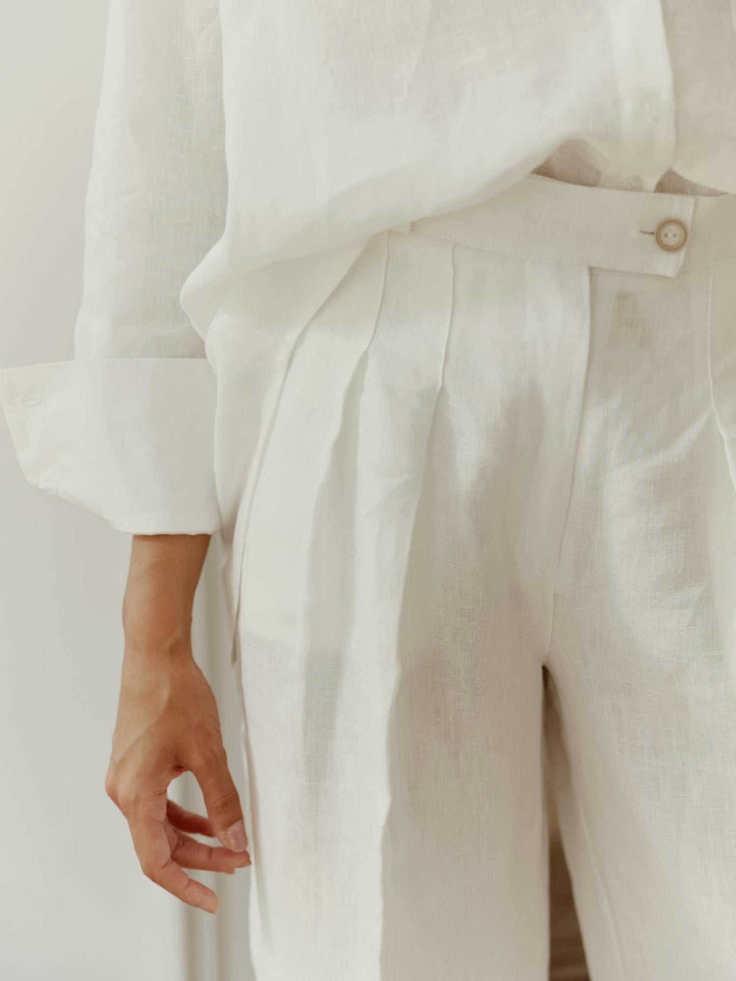 Wide leg linen palazzo pants