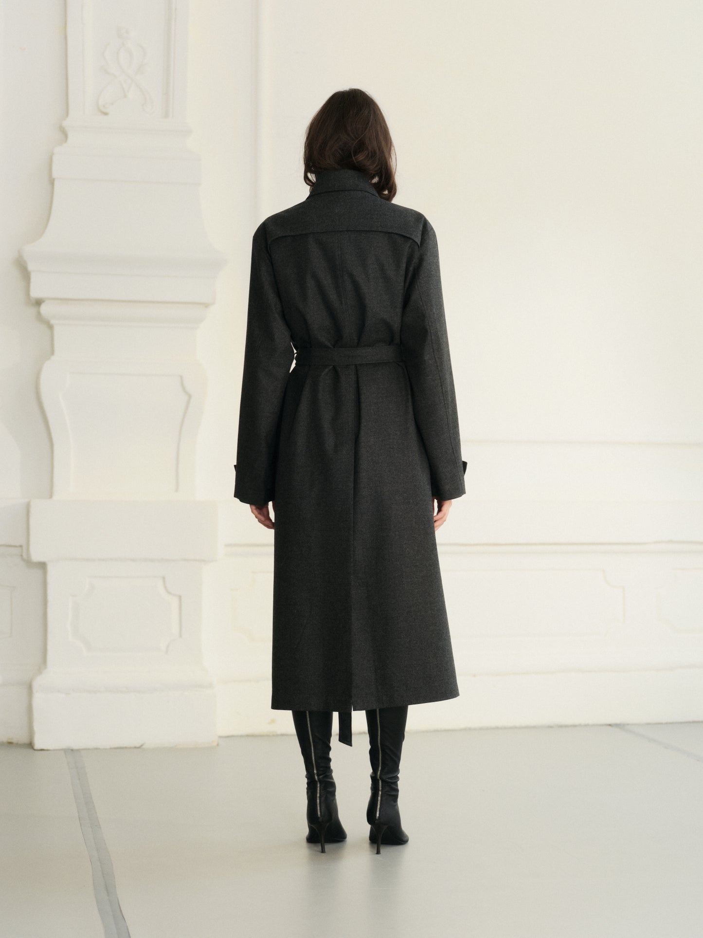 Classic contemporary fit waterproof cashmere raincoat