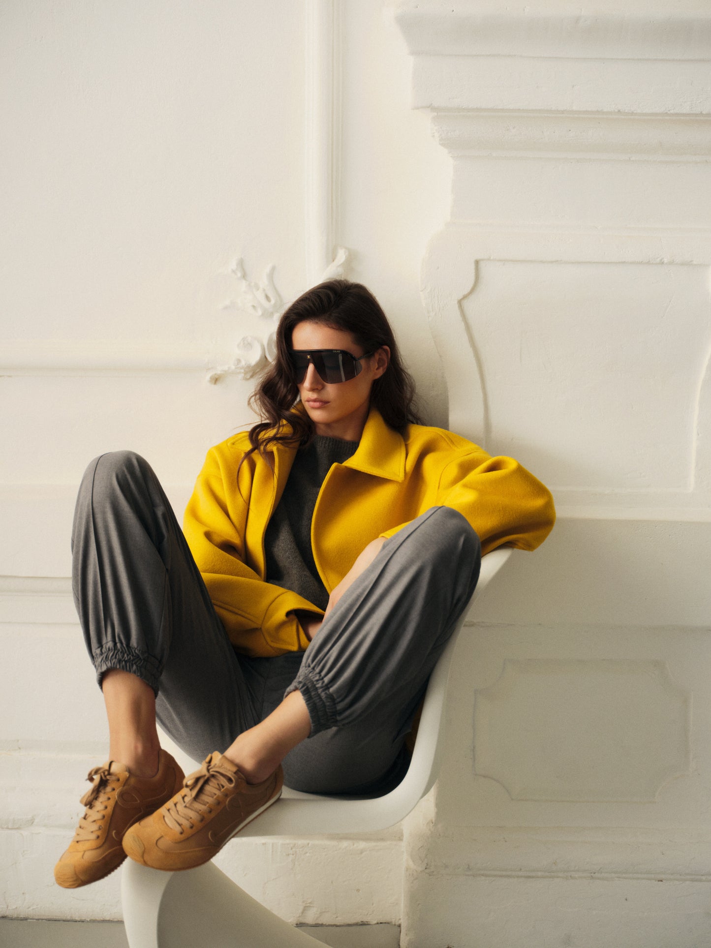 The Ochre bomber jacket in wool cashmere blend