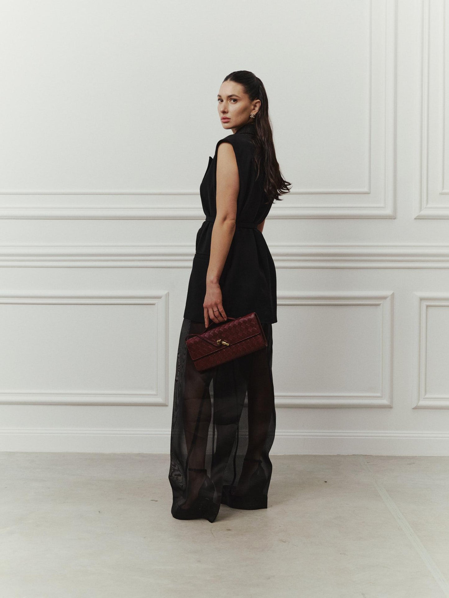 Festive silk organza palazzo pants with matching undershorts