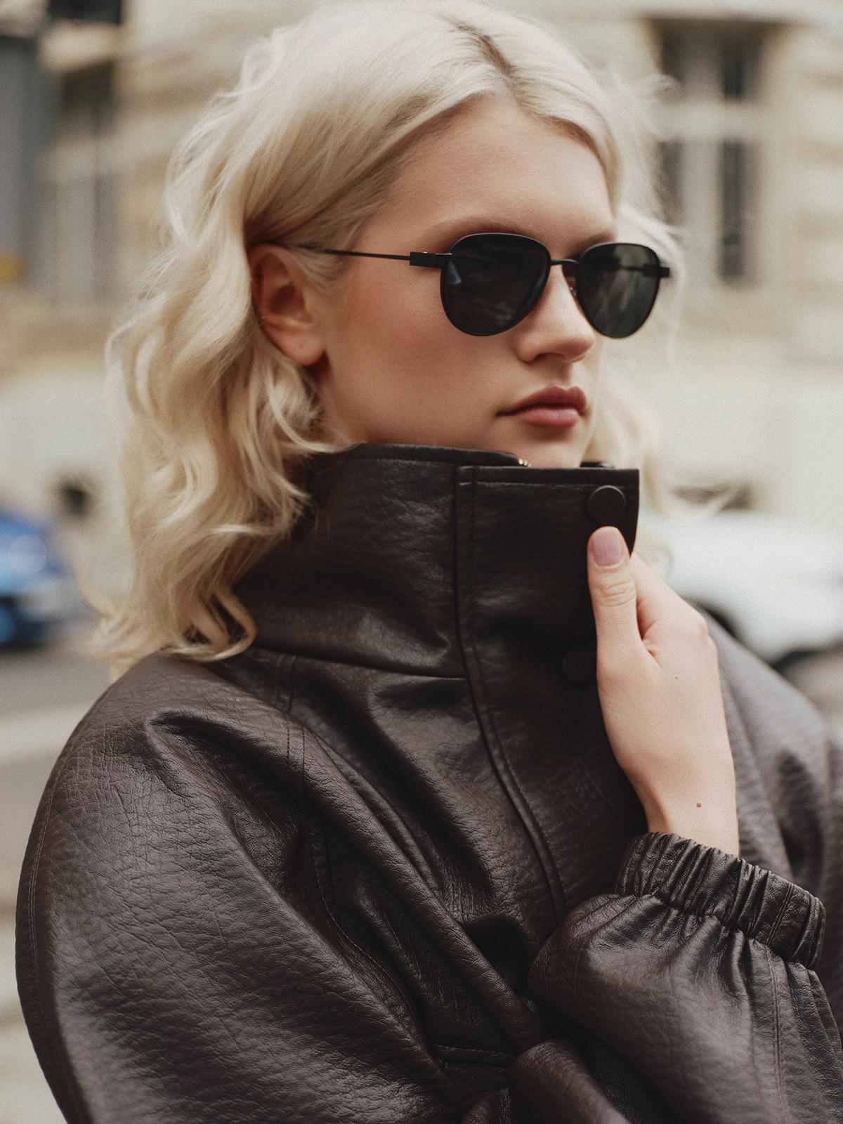 Vegan leather insulated bomber jacket in deep velvet brown