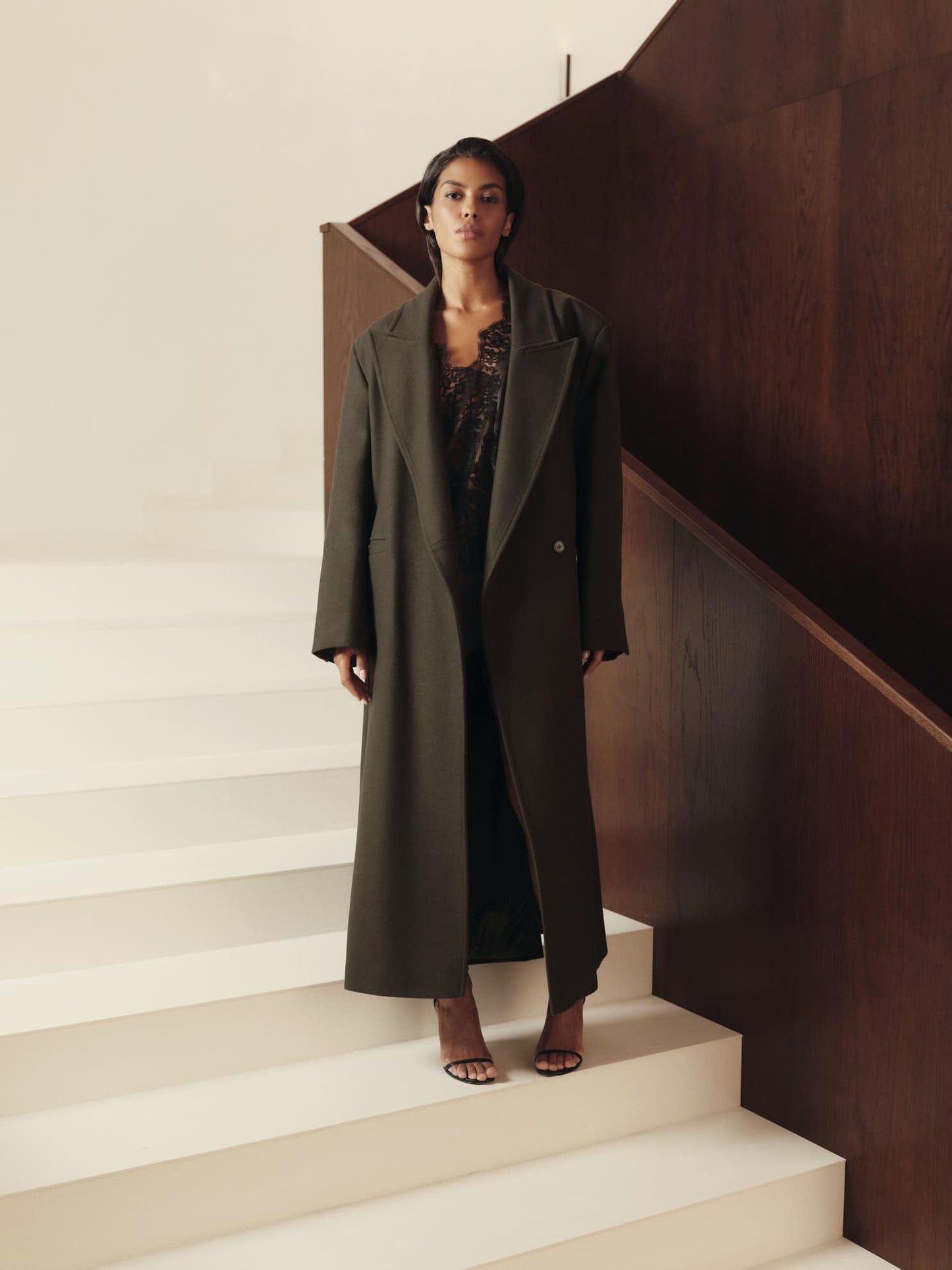 Oscar relaxed fit coat in wool cashmere blend