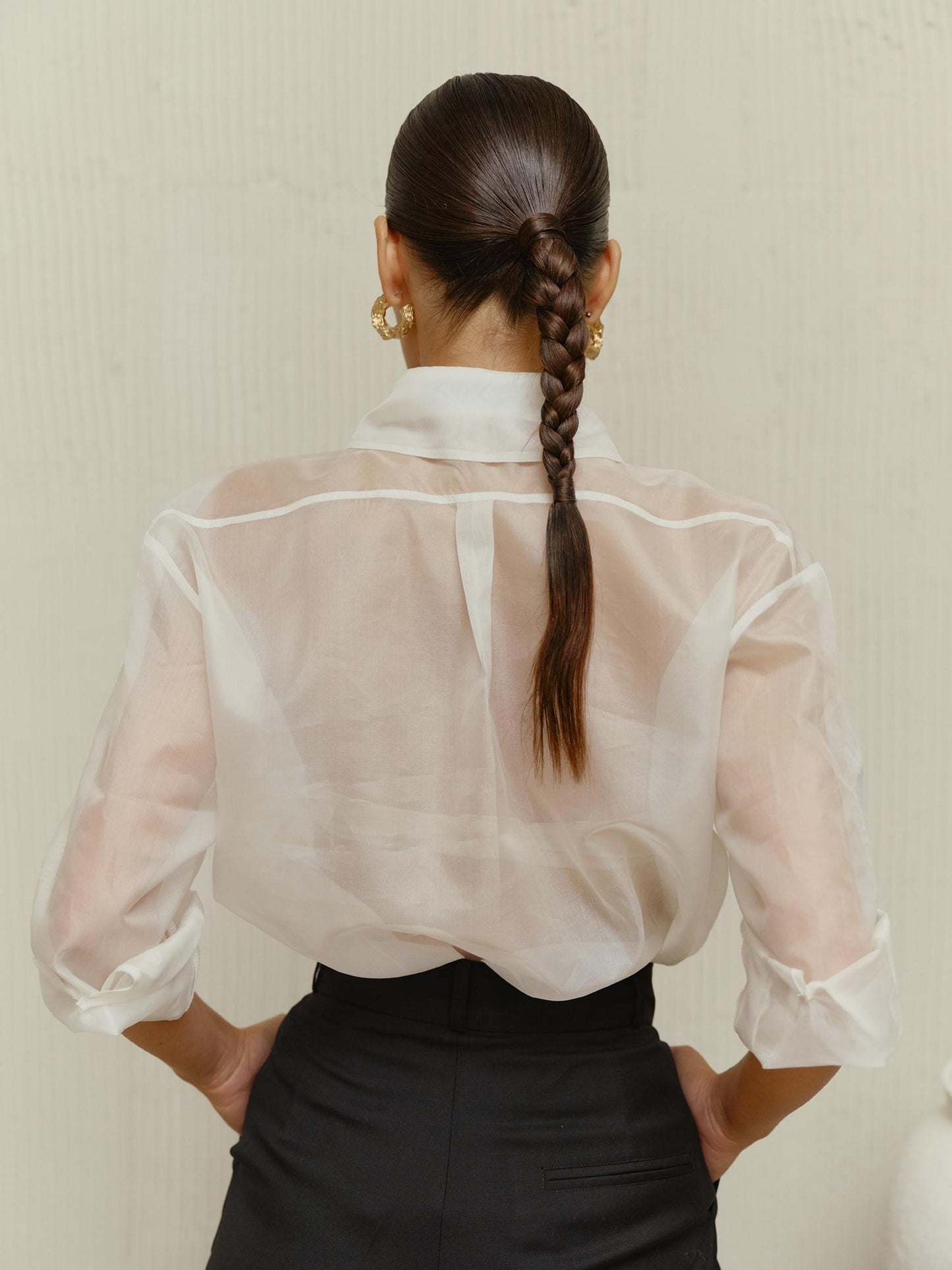 Silk organza loose fit shirt