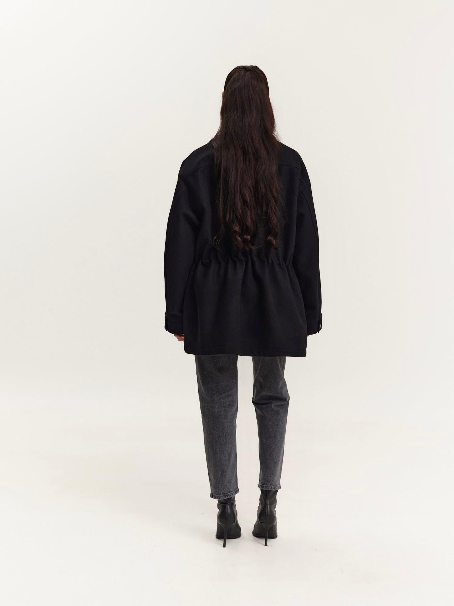 Trending wool utility jacket with leather details