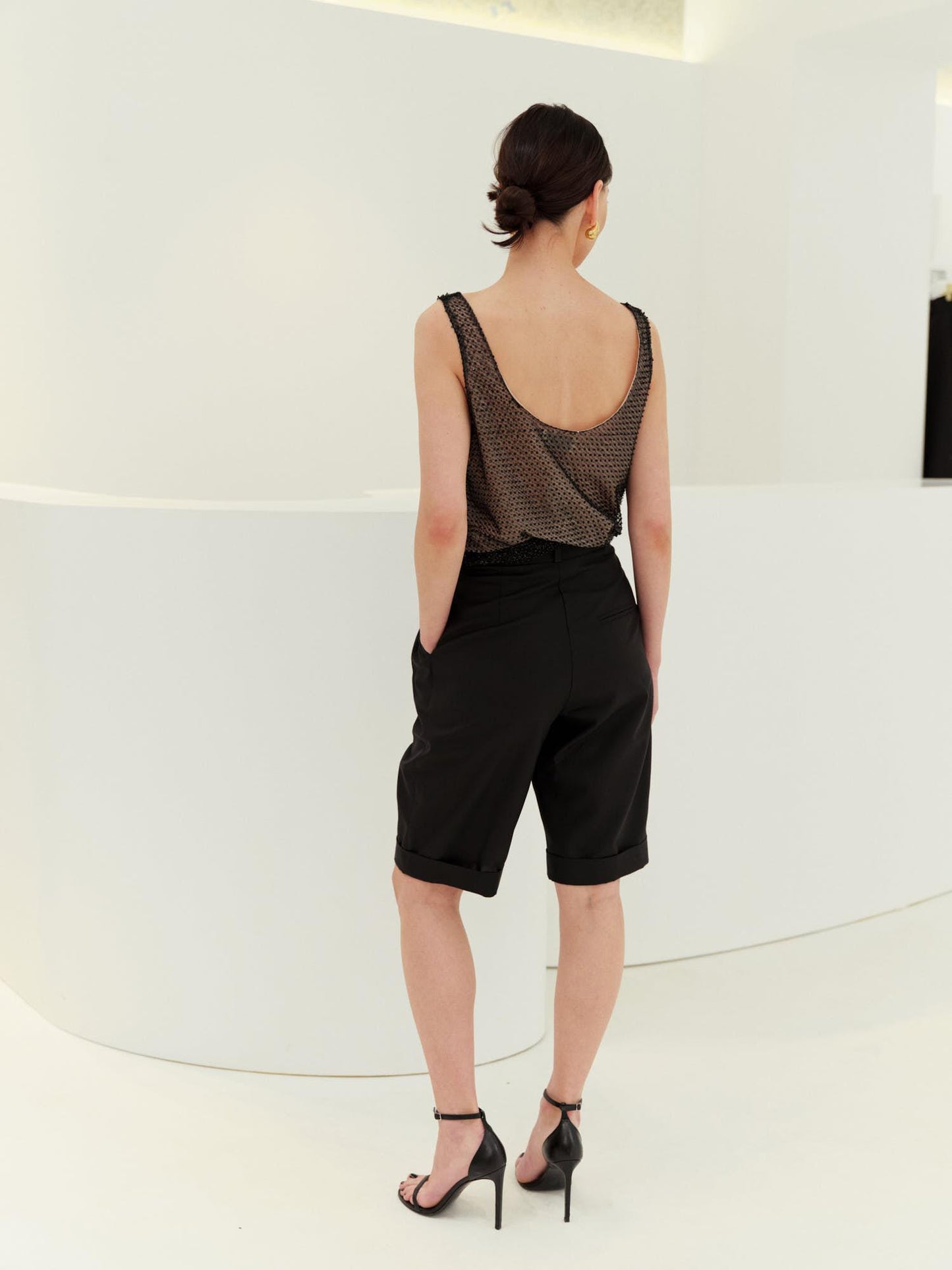 Wool silk Bermuda shorts