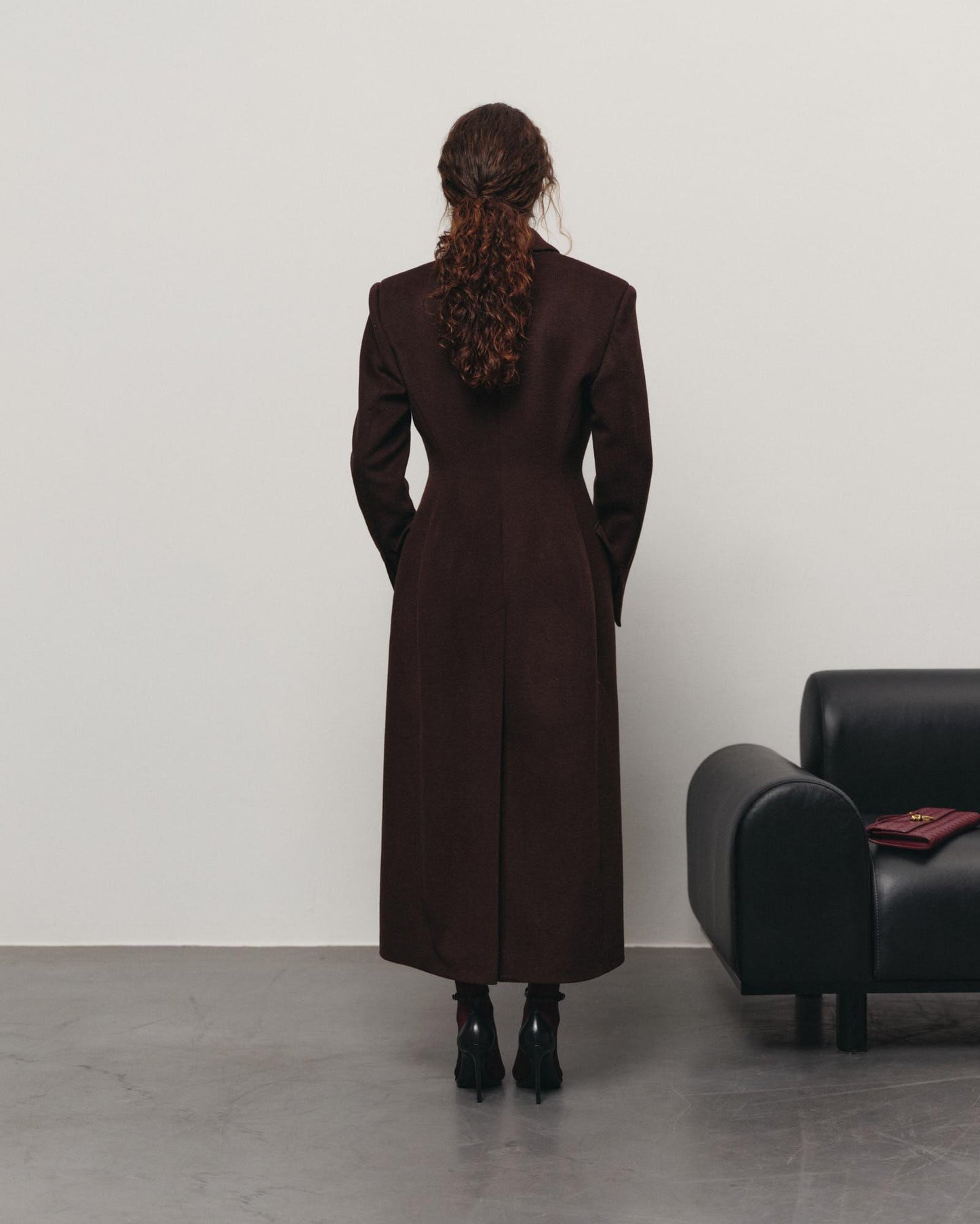 Tailored wool cashmere maxi coat