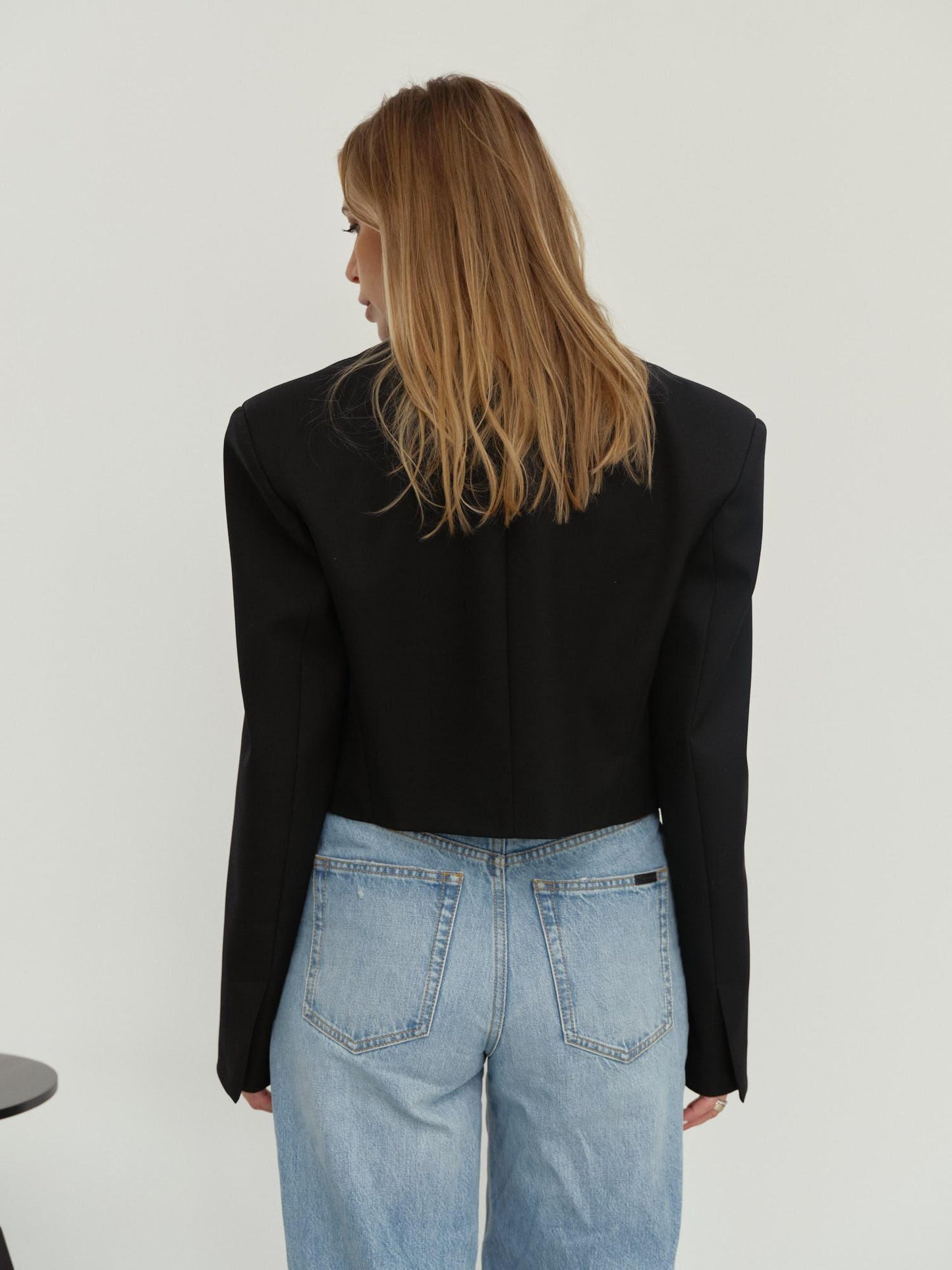 Single button crop blazer