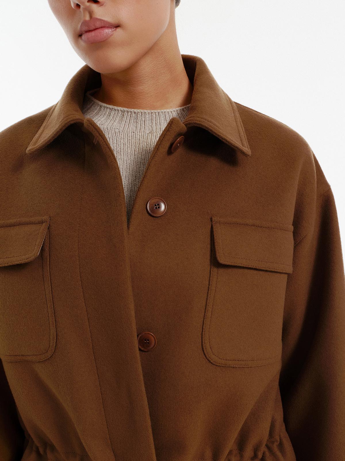 Loose fit wool cashmere utility jacket