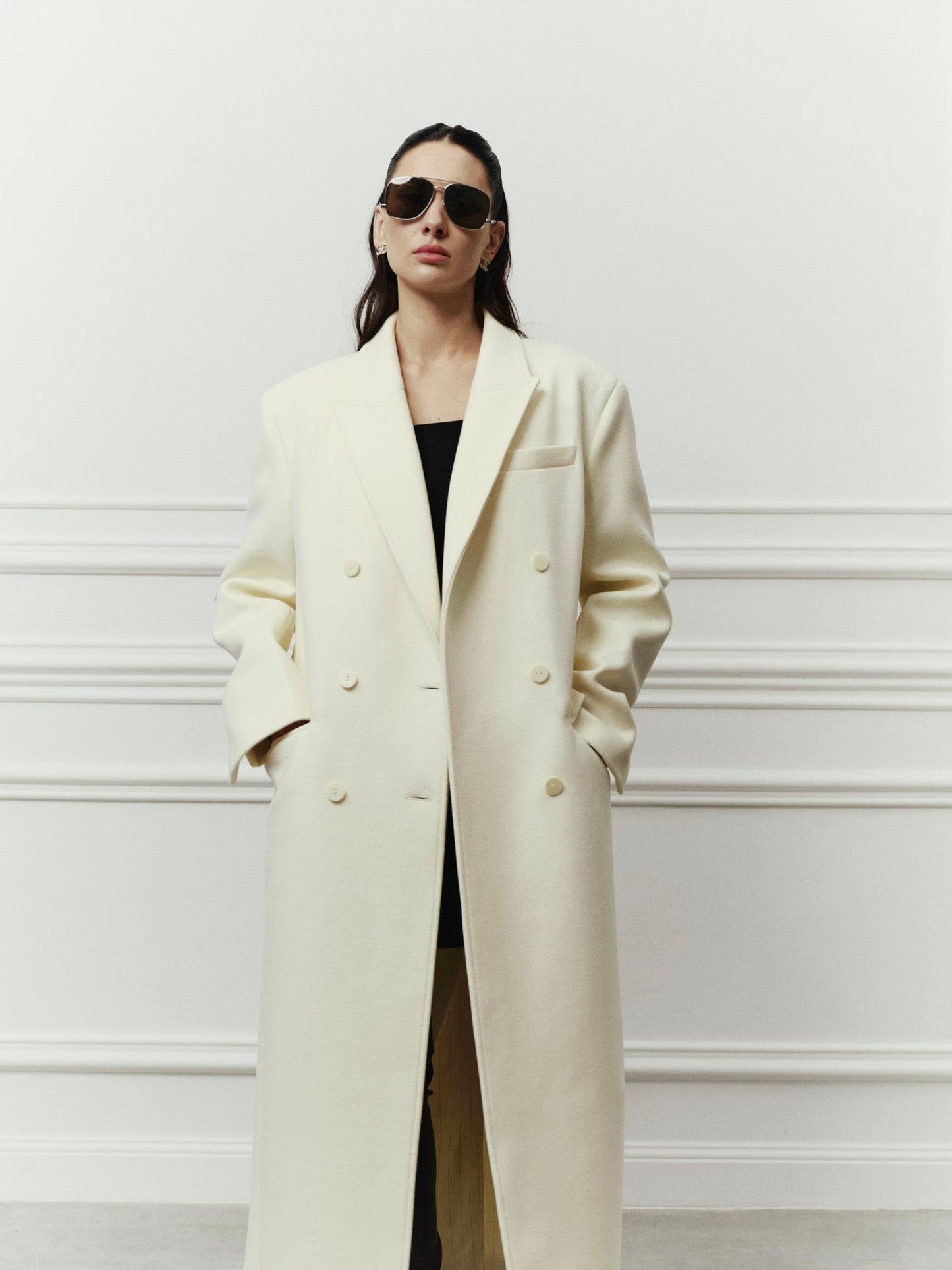 Blake virgin wool relaxed fit coat with belt