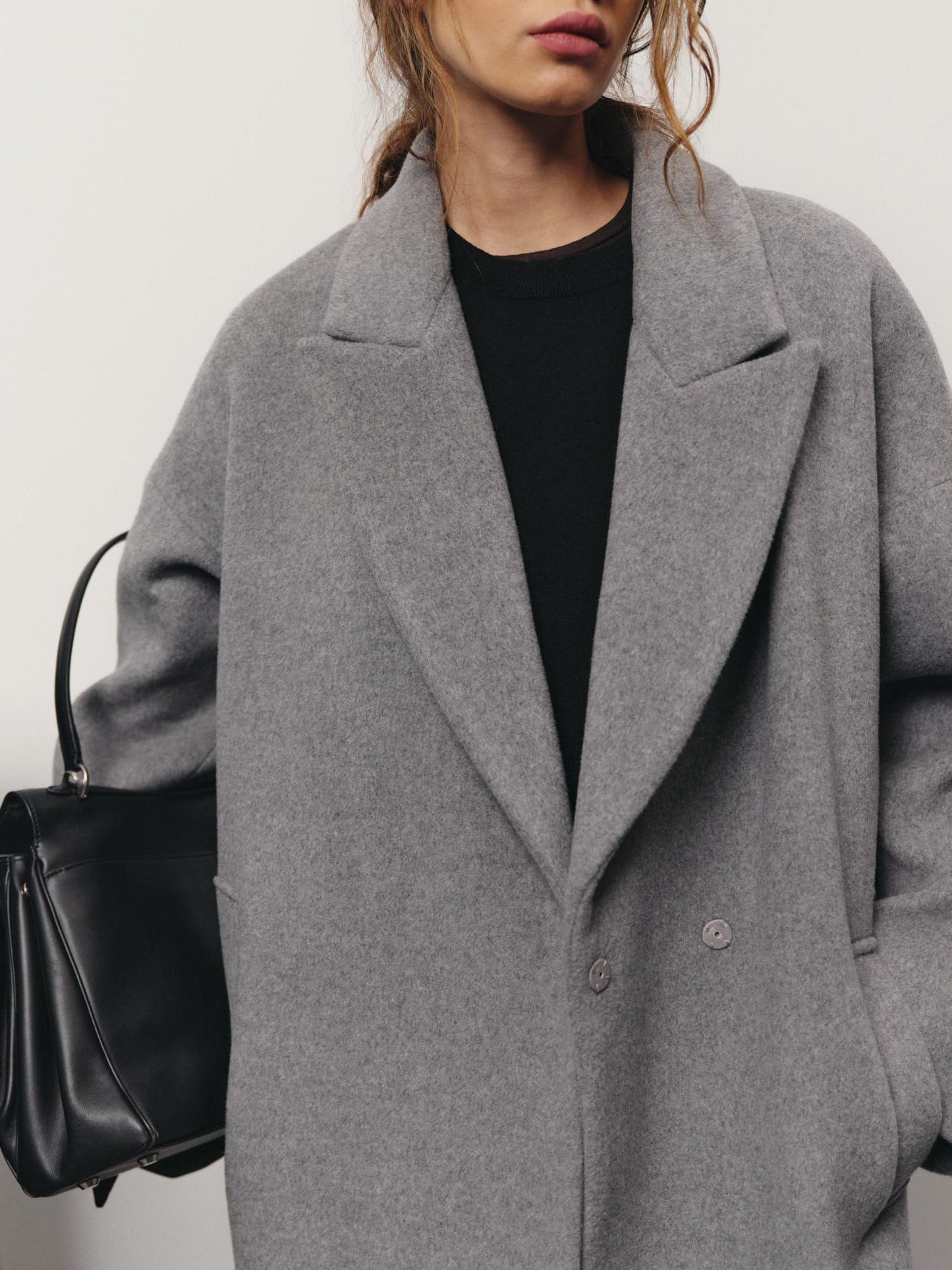 Siena loose fit wool cashmere blend coat with belt