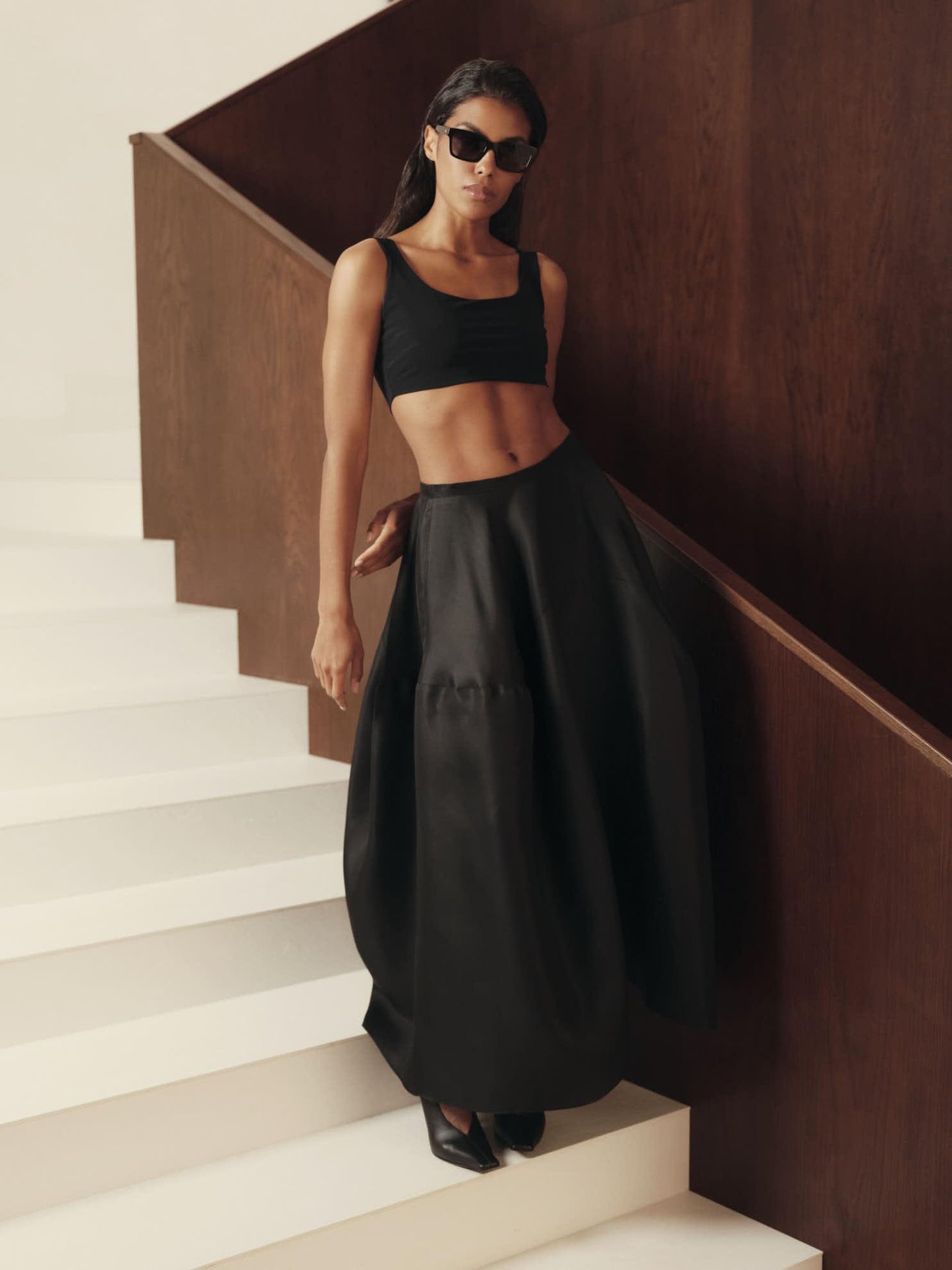 Naomi maxi architecture silk skirt
