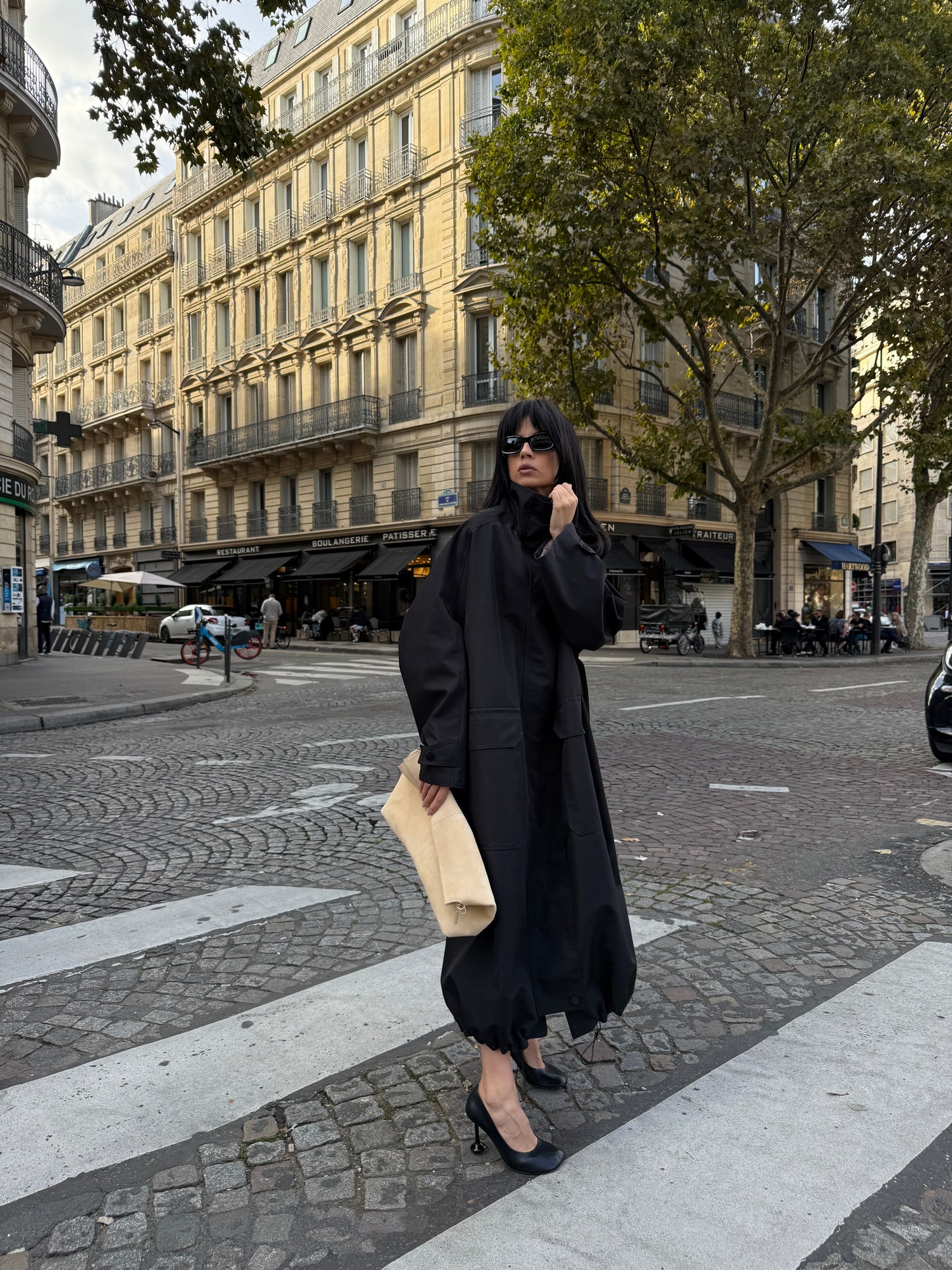 Maxi volume lined trench parka in waterproof cotton blend fabric
