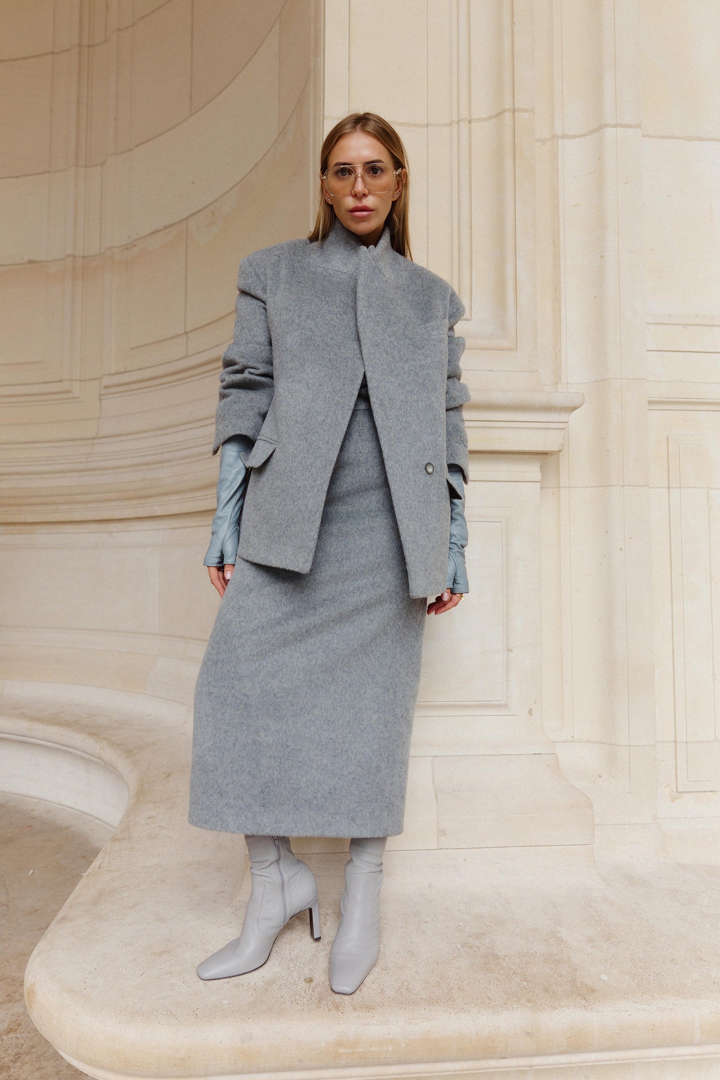 Oliver loose fit winter jacket in alpaca suri blend