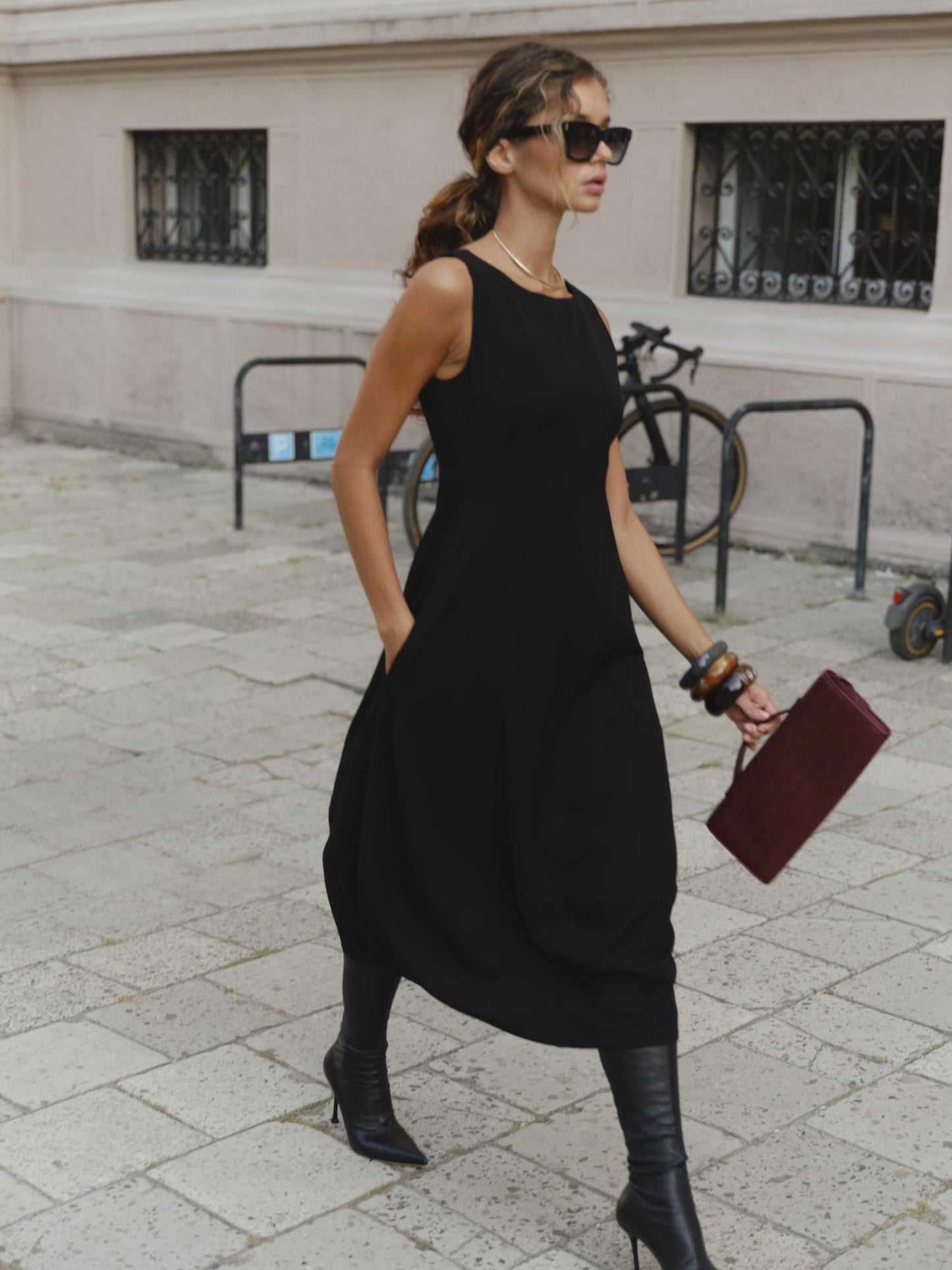 KATE fine wool midi dress