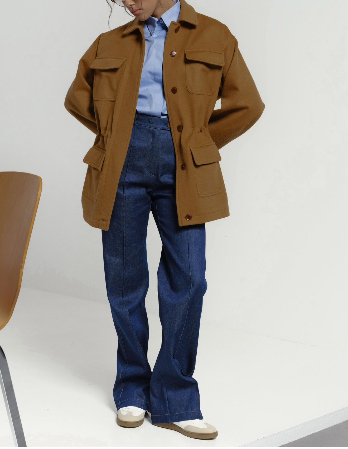 Trending wool cashmere utility jacket