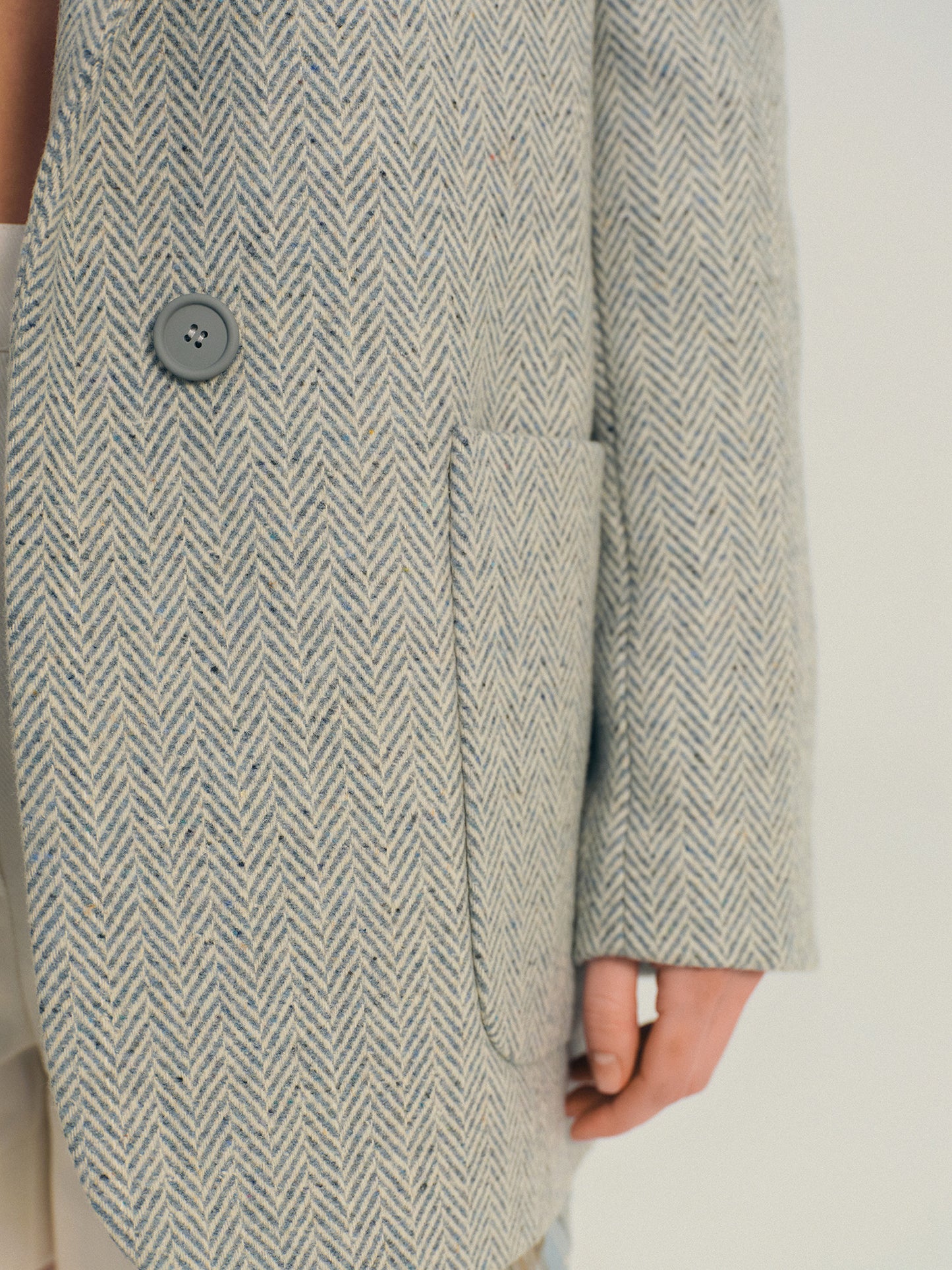 Austin regular fit wool jacket with accent under collar