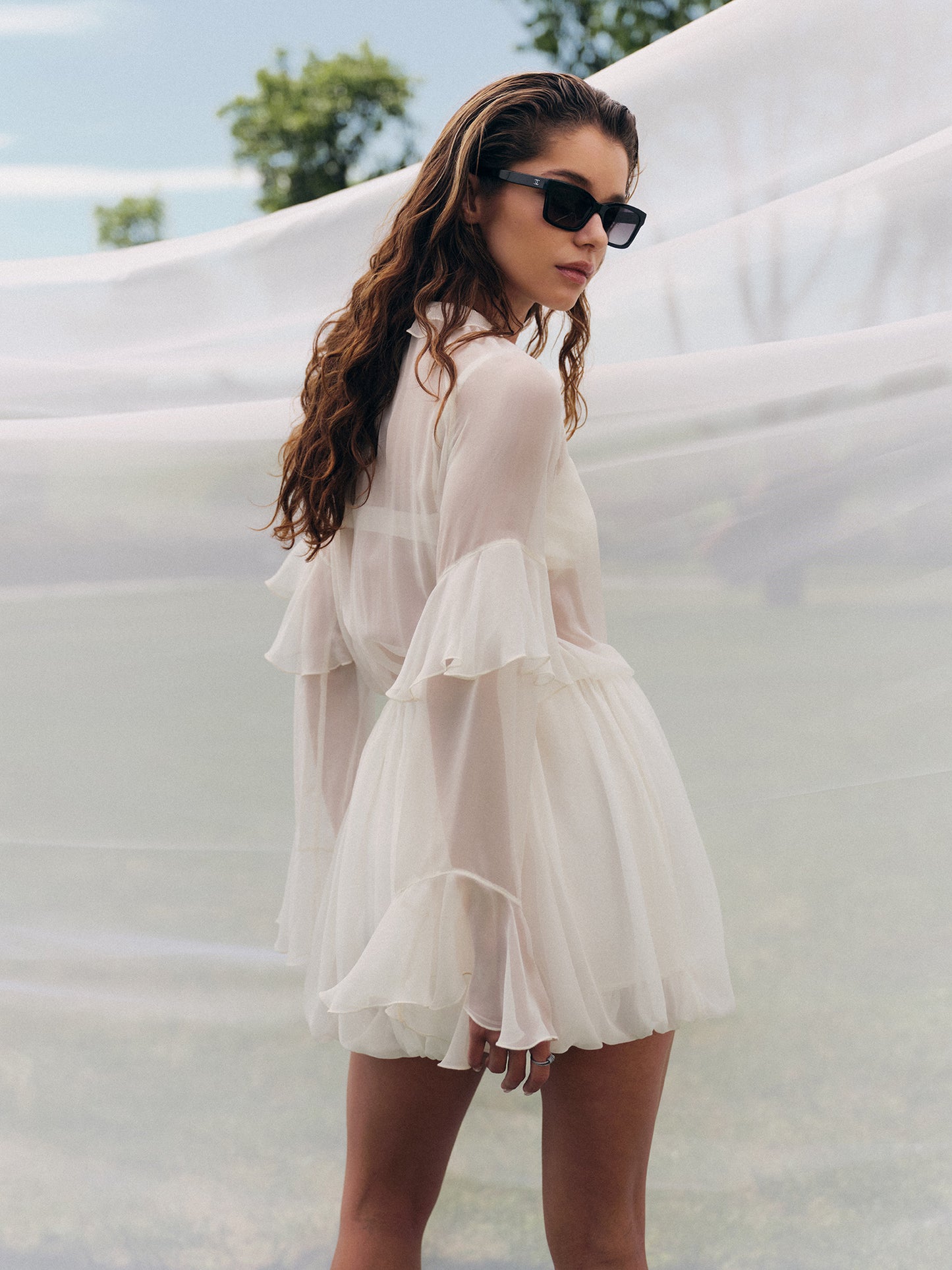 The Sky silk dress